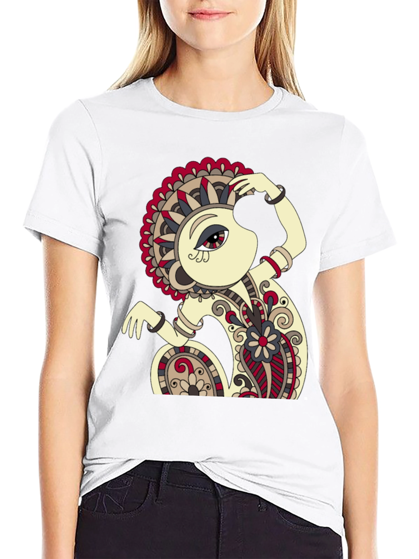 Abstract Monkey Art Black T-Shirt