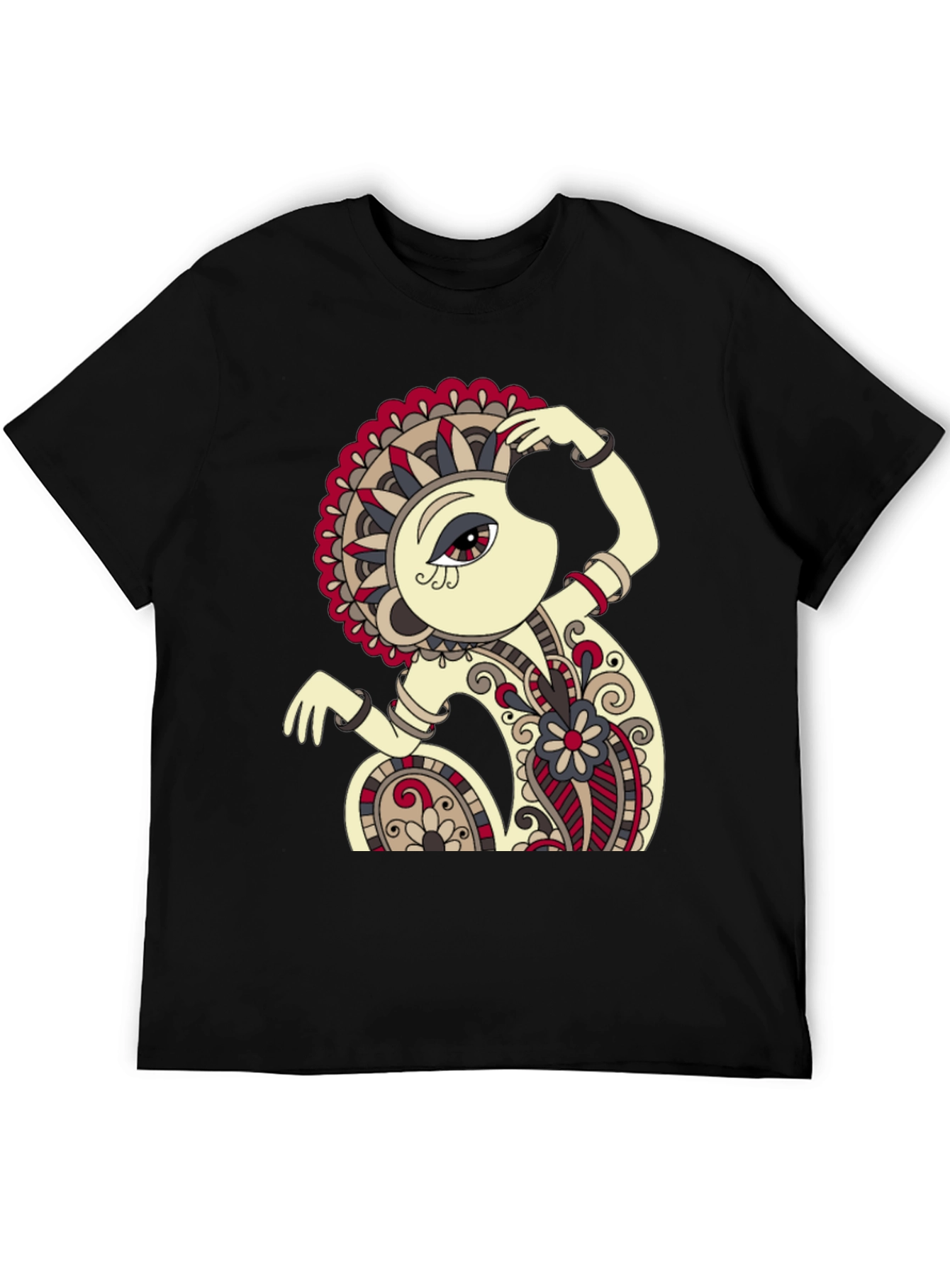 Abstract Monkey Art Black T-Shirt
