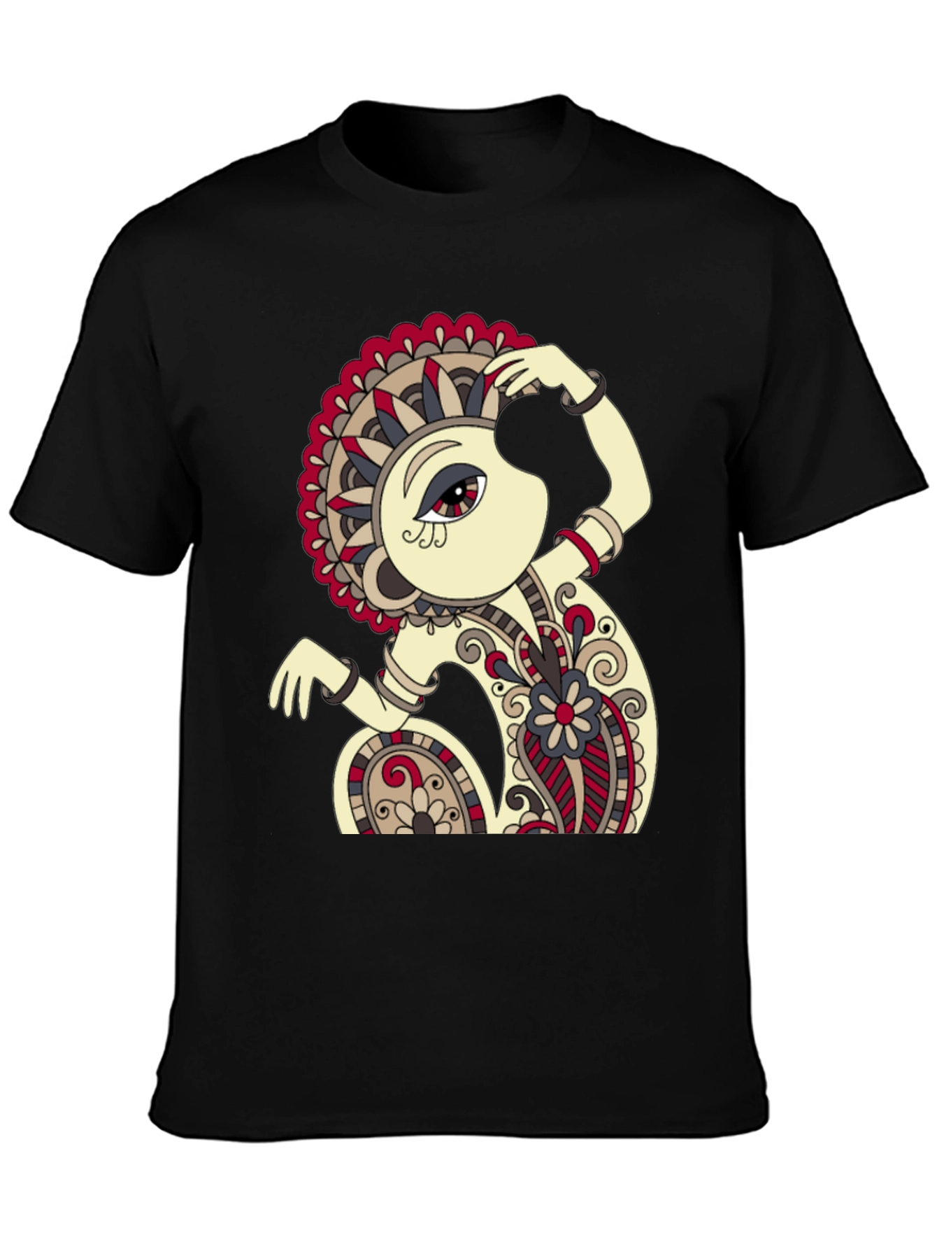 Abstract Monkey Art Black T-Shirt