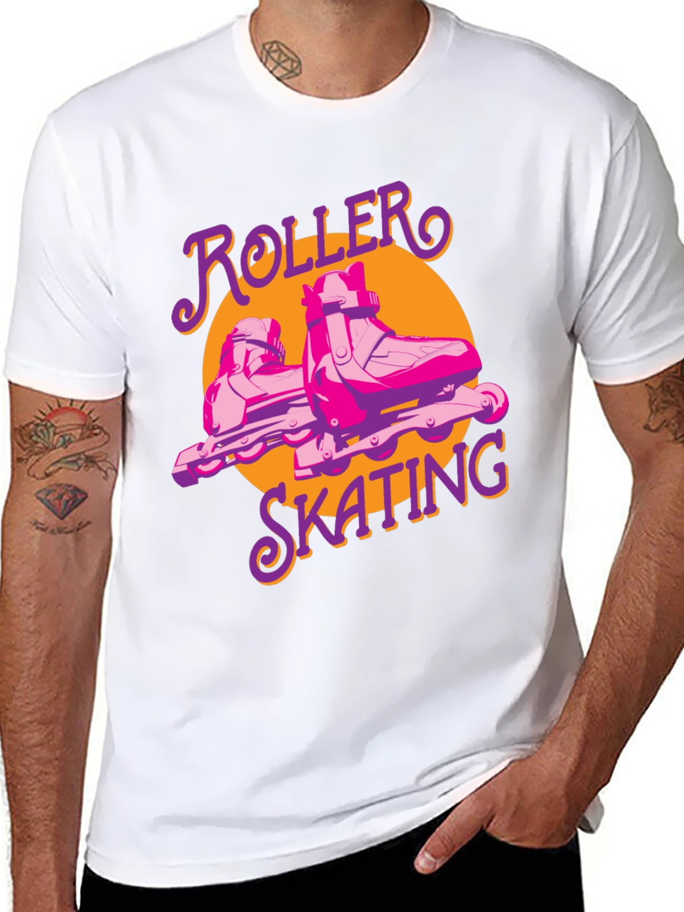Retro Roller Skating T-Shirt Black