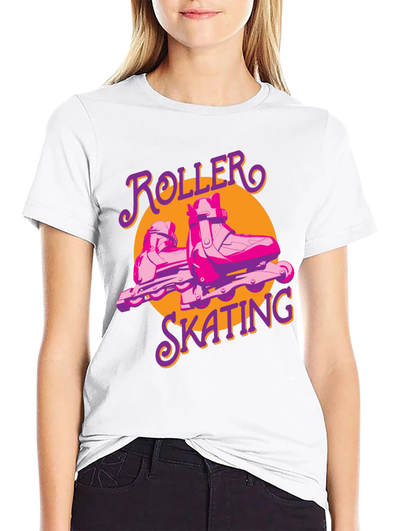 Retro Roller Skating T-Shirt Black