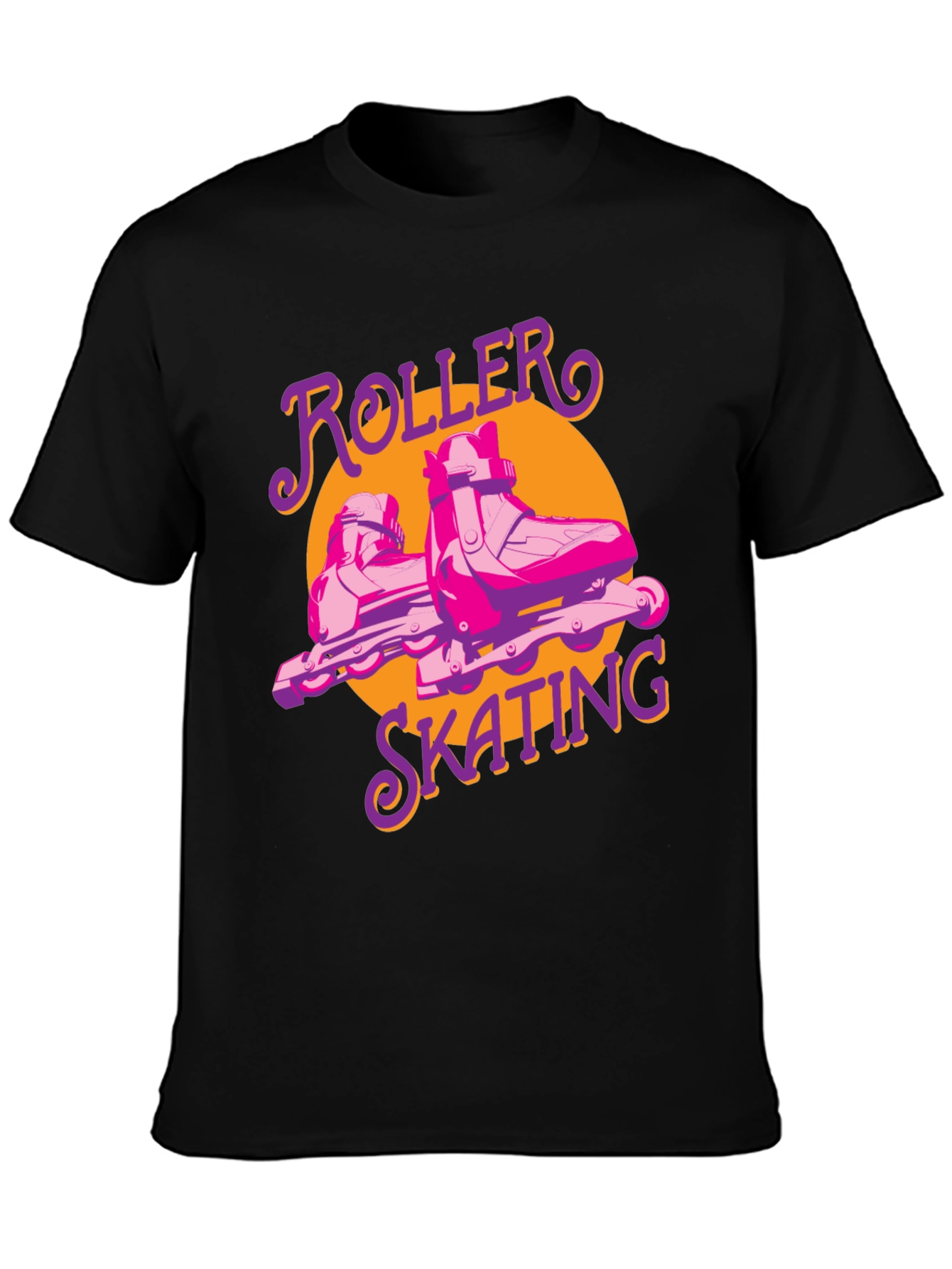 Retro Roller Skating T-Shirt Black
