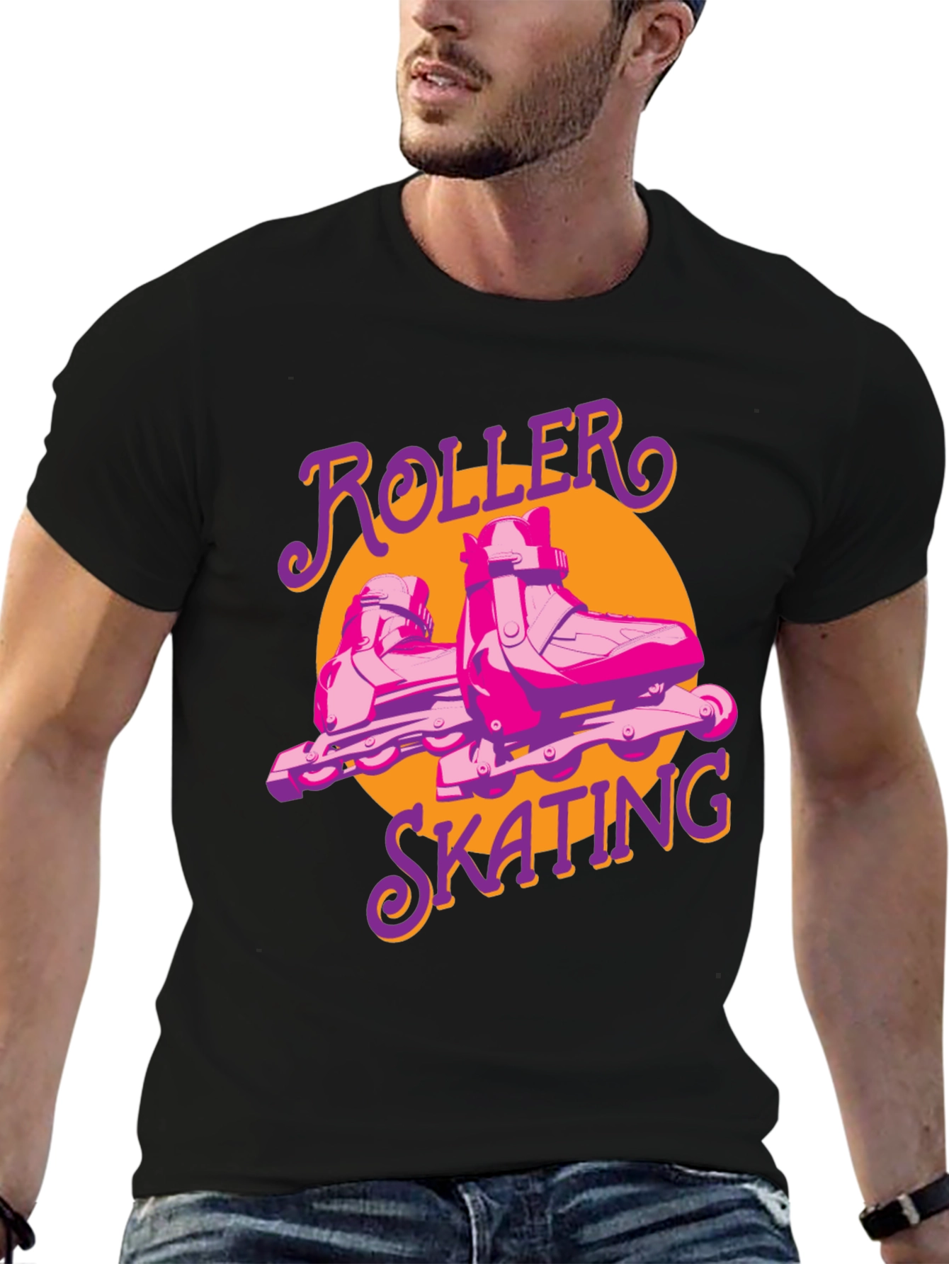 Retro Roller Skating T-Shirt Black