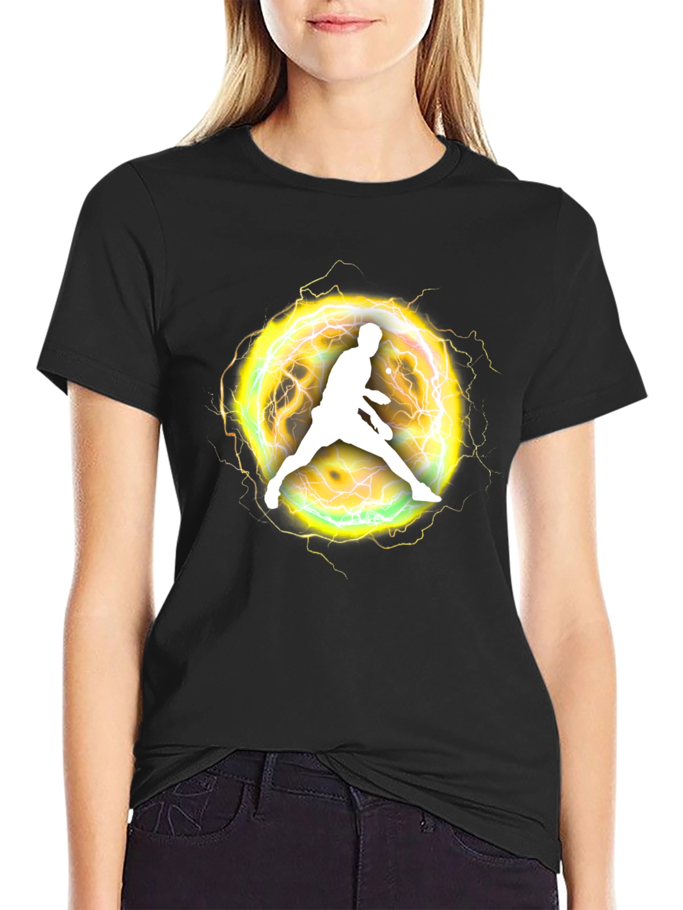 Electric Athlete Graphic Black T-Shirt
