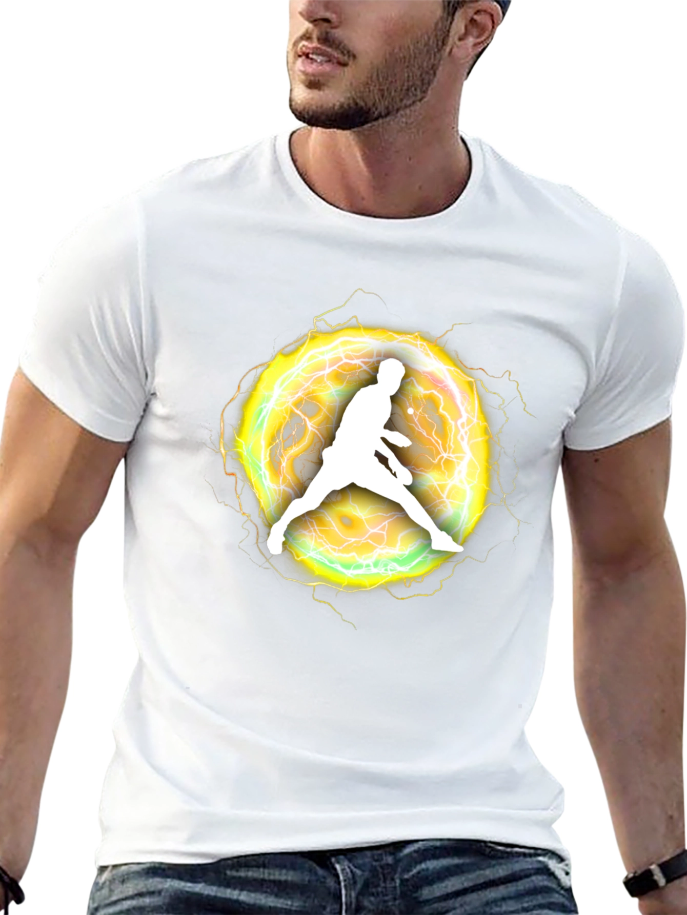 Electric Athlete Graphic Black T-Shirt