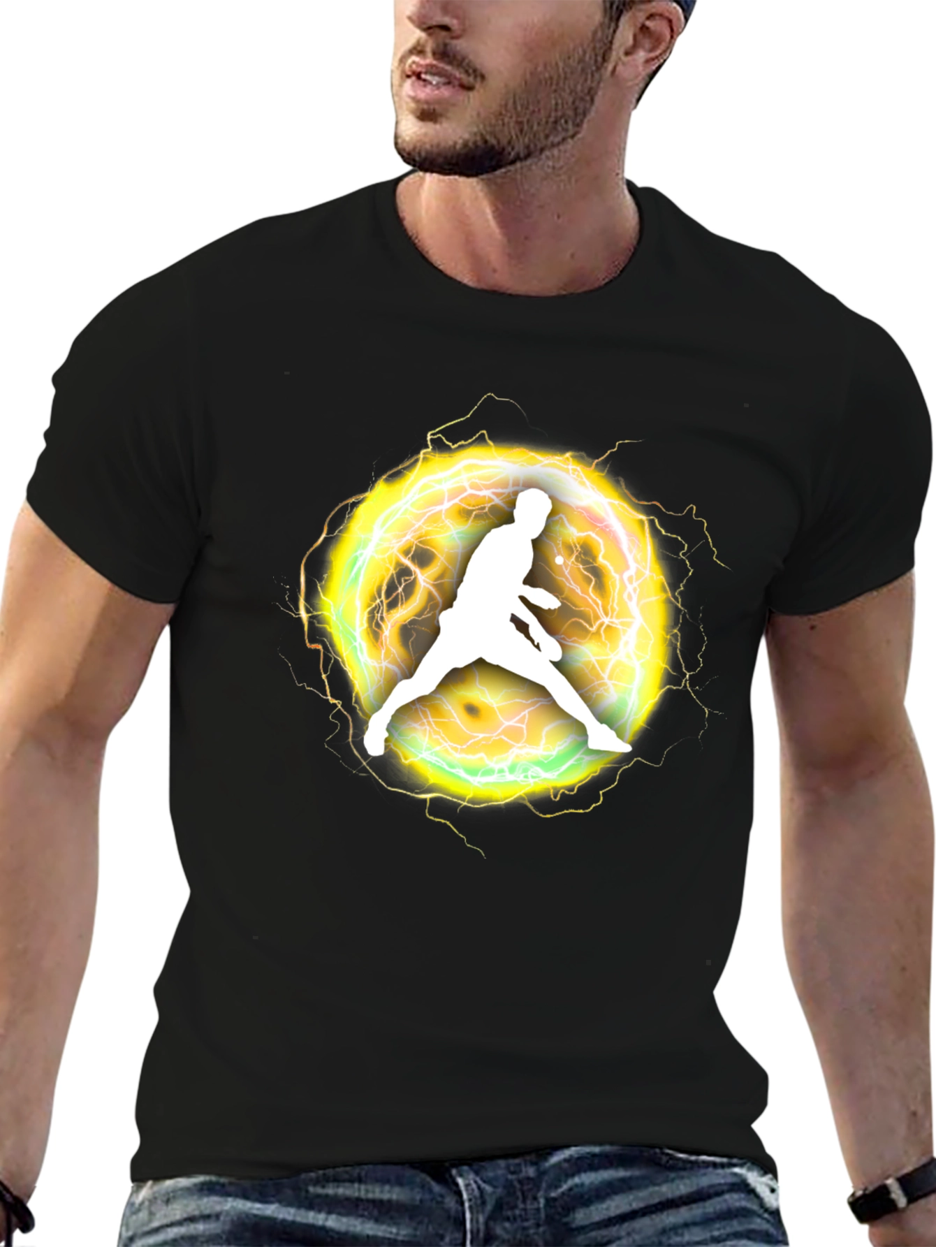 Electric Athlete Graphic Black T-Shirt
