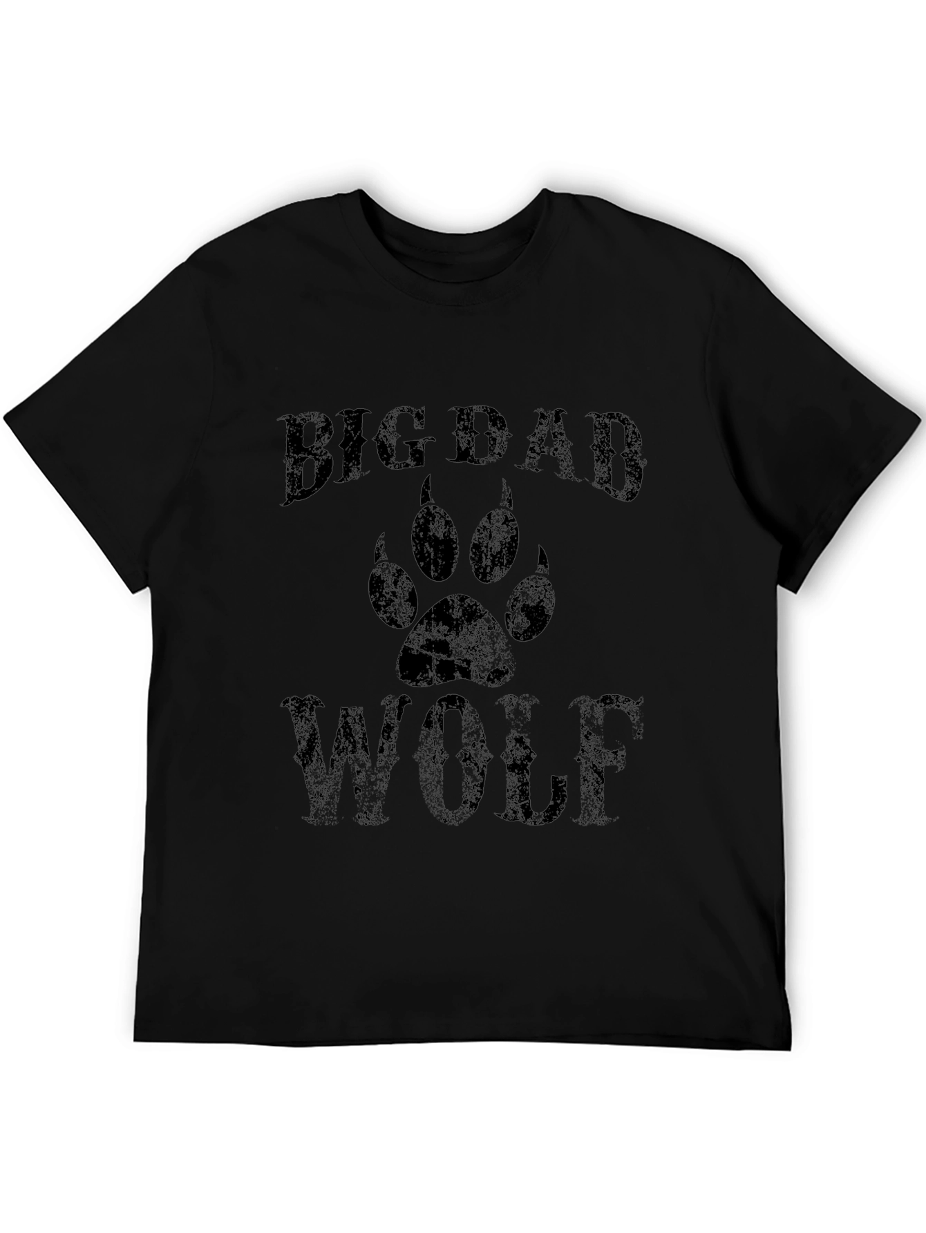 Big Bad Wolf Graphic Print Black T-Shirt
