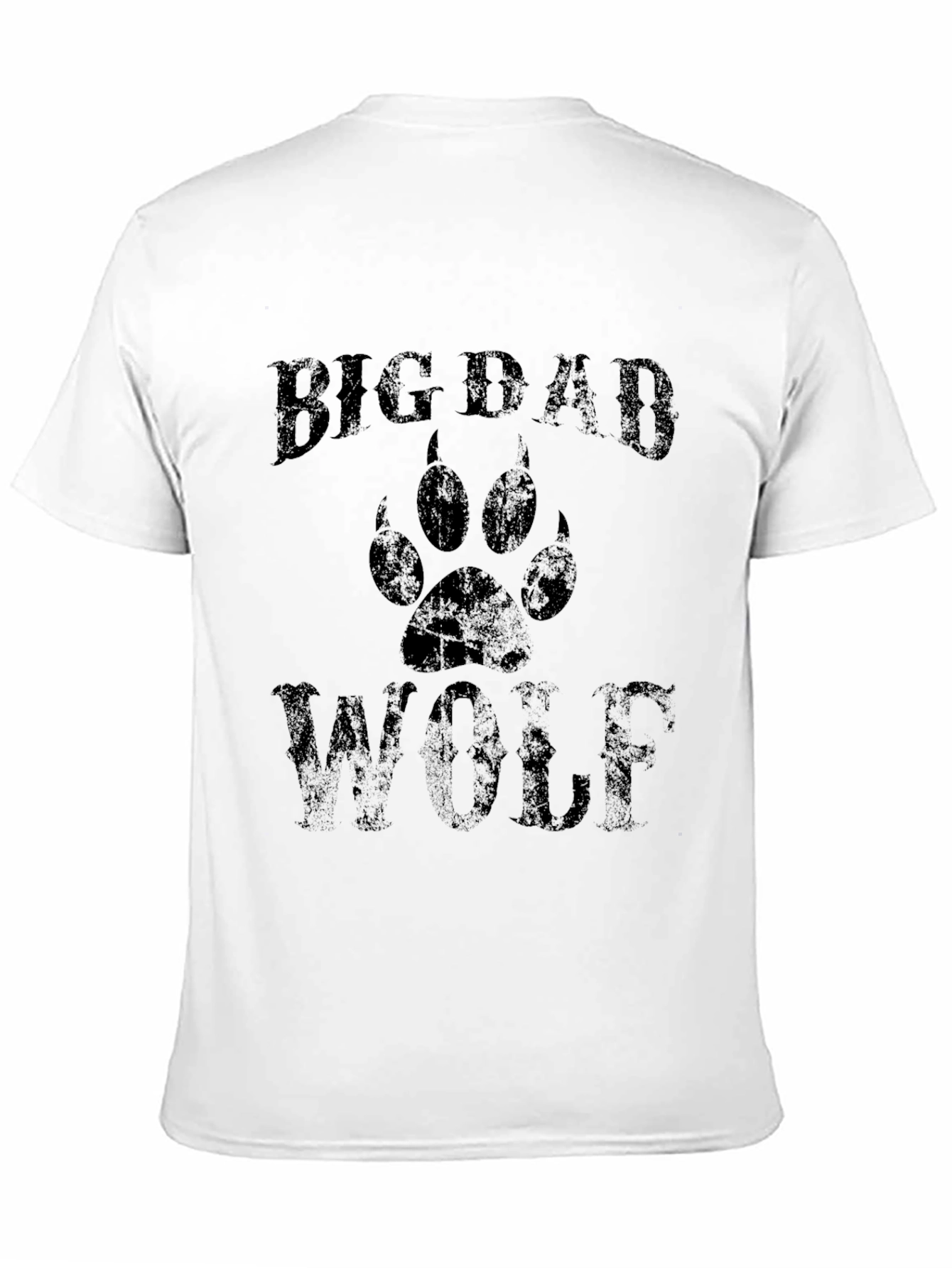 Big Bad Wolf Graphic Print Black T-Shirt