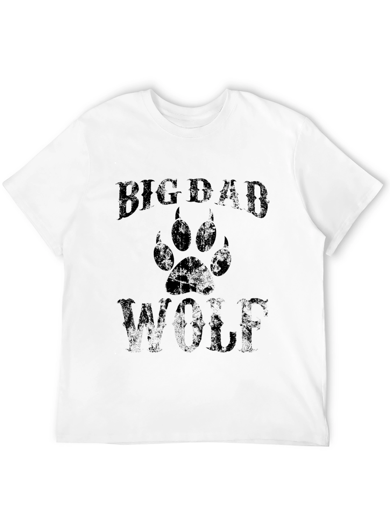 Big Bad Wolf Graphic Print Black T-Shirt