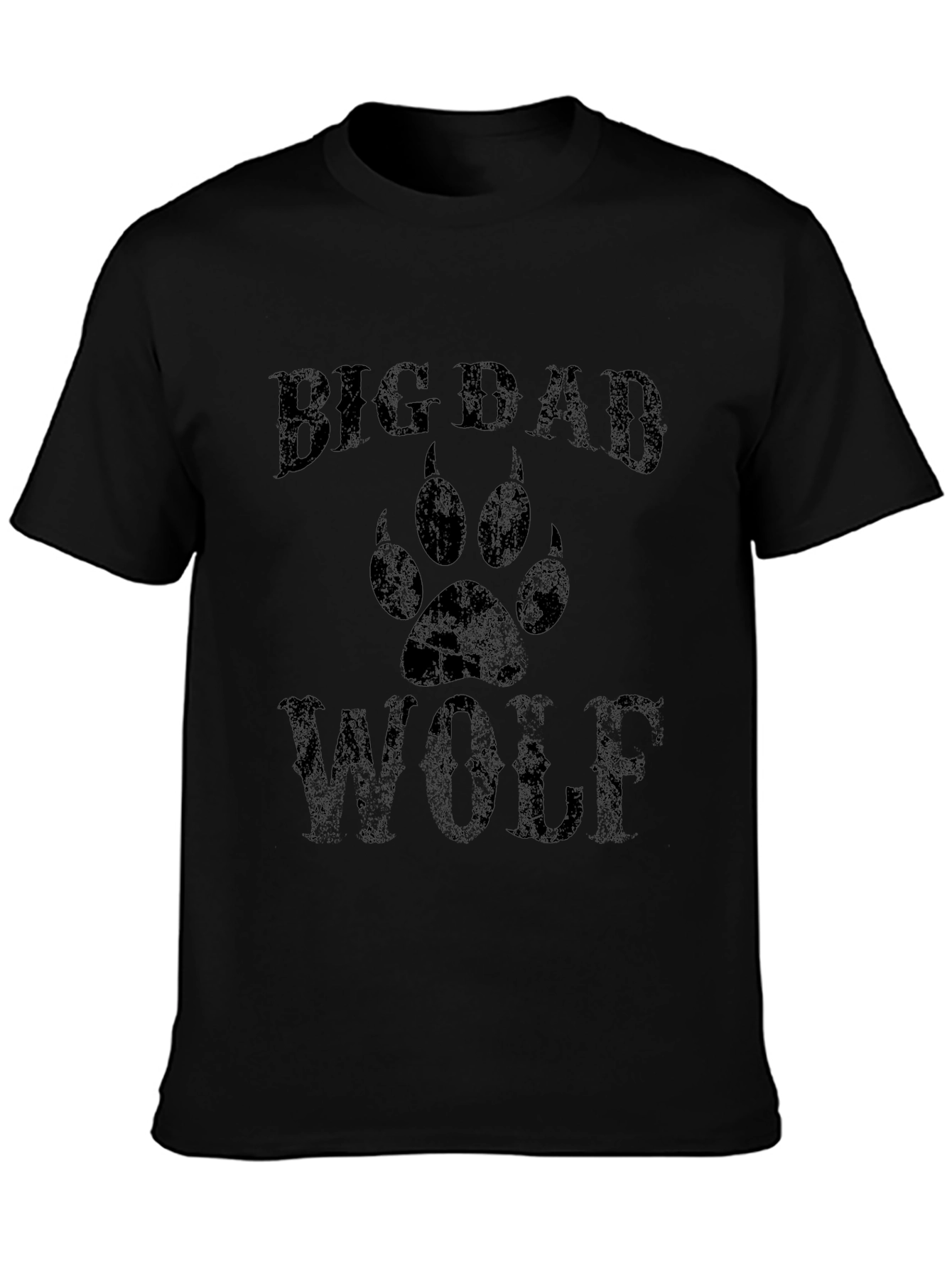 Big Bad Wolf Graphic Print Black T-Shirt