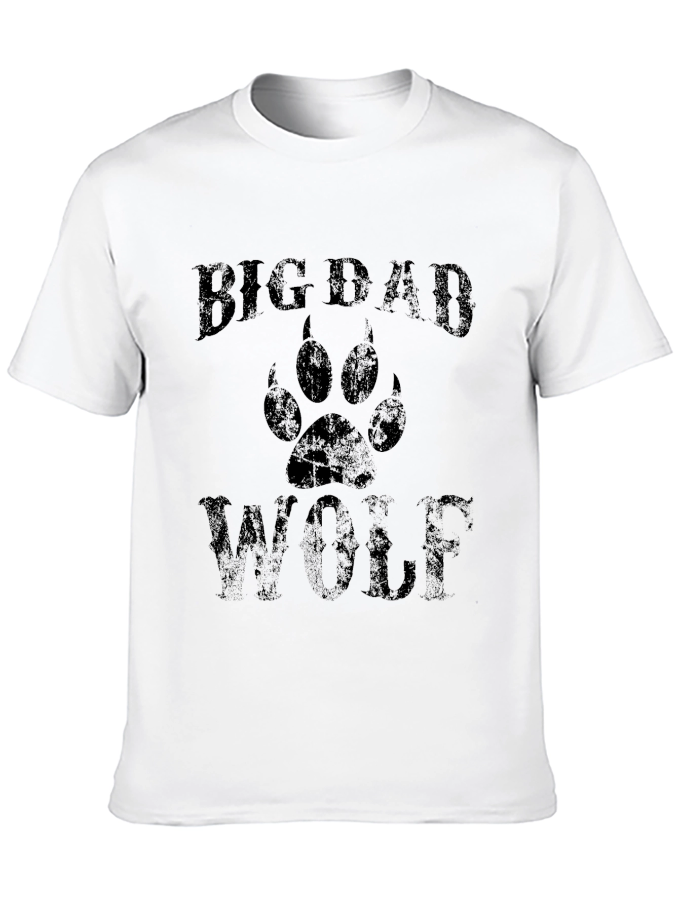 Big Bad Wolf Graphic Print Black T-Shirt