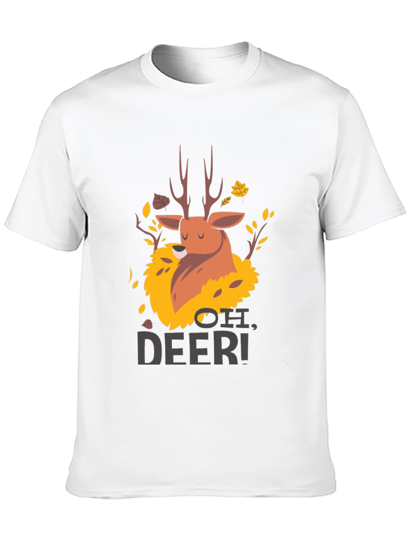 Oh Deer! Graphic Print Black T-Shirt