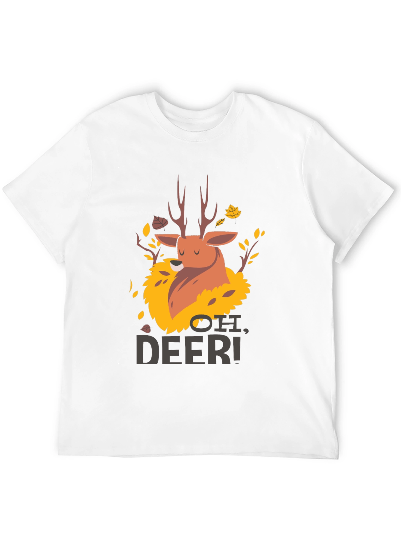 Oh Deer! Graphic Print Black T-Shirt