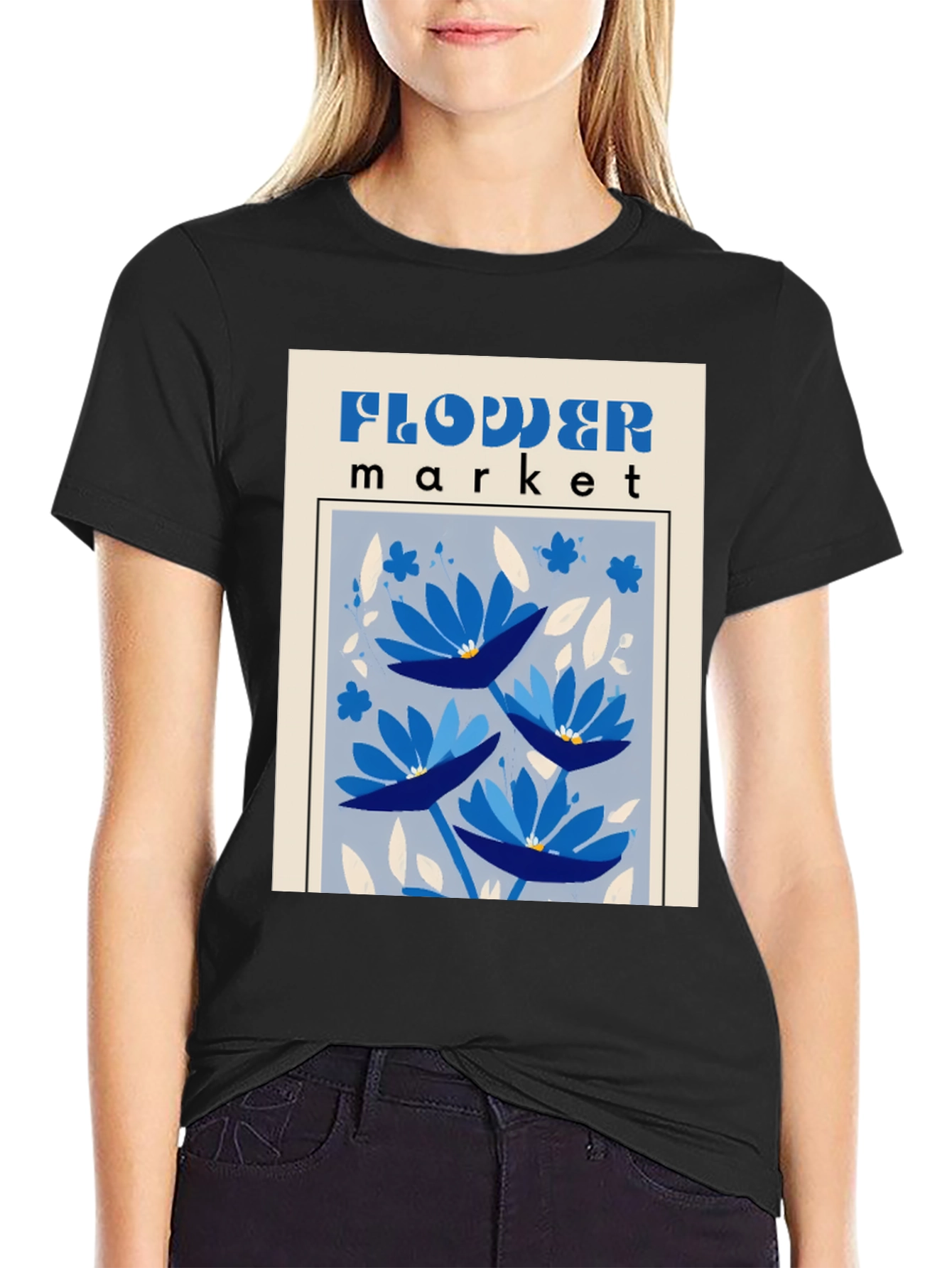 Flower Market Graphic Tee - Unique Design