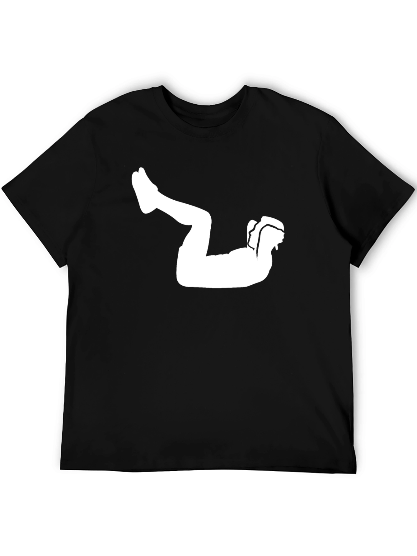 Black T-Shirt with Silhouette Exercise Graphic