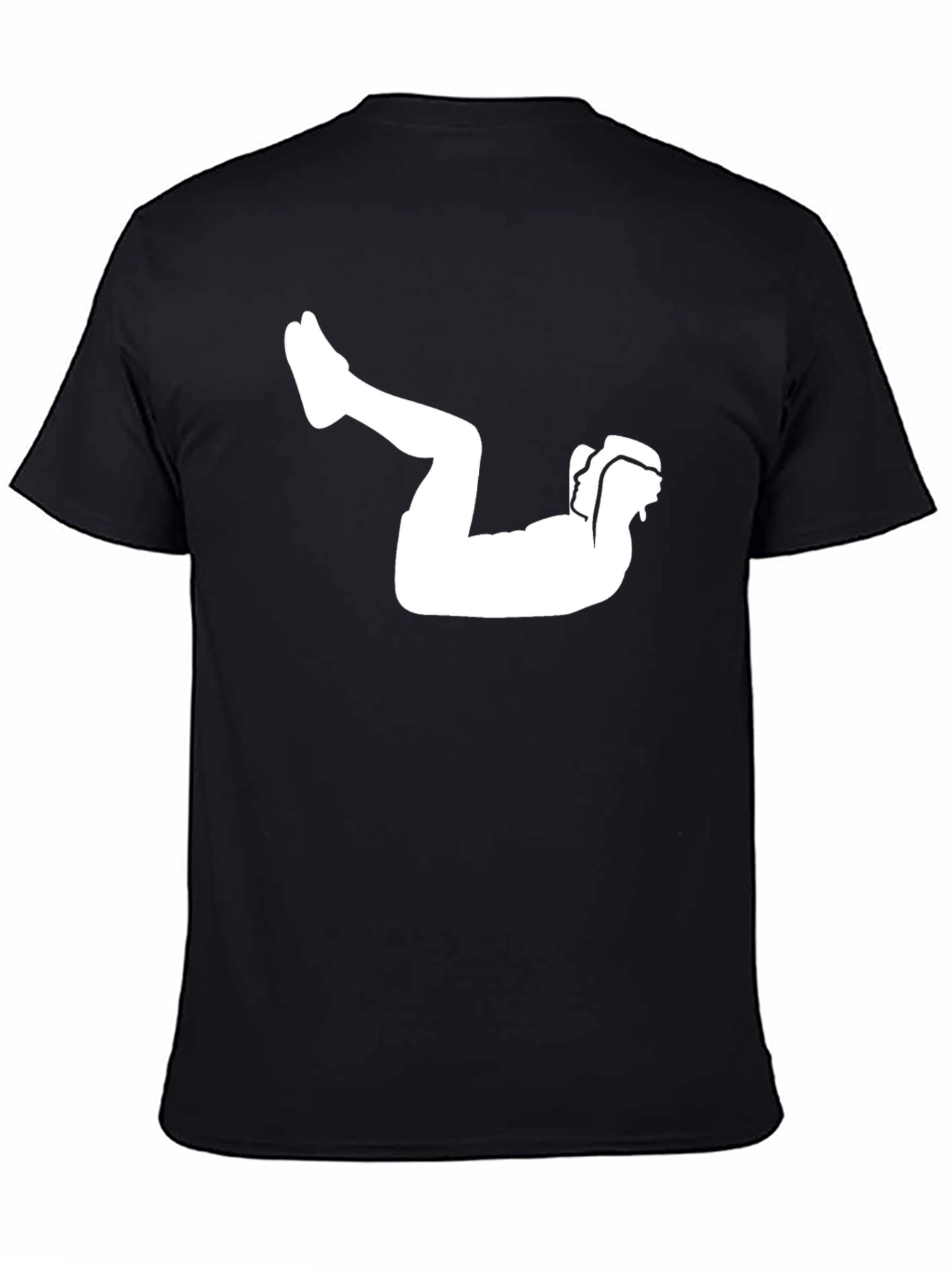 Black T-Shirt with Silhouette Exercise Graphic