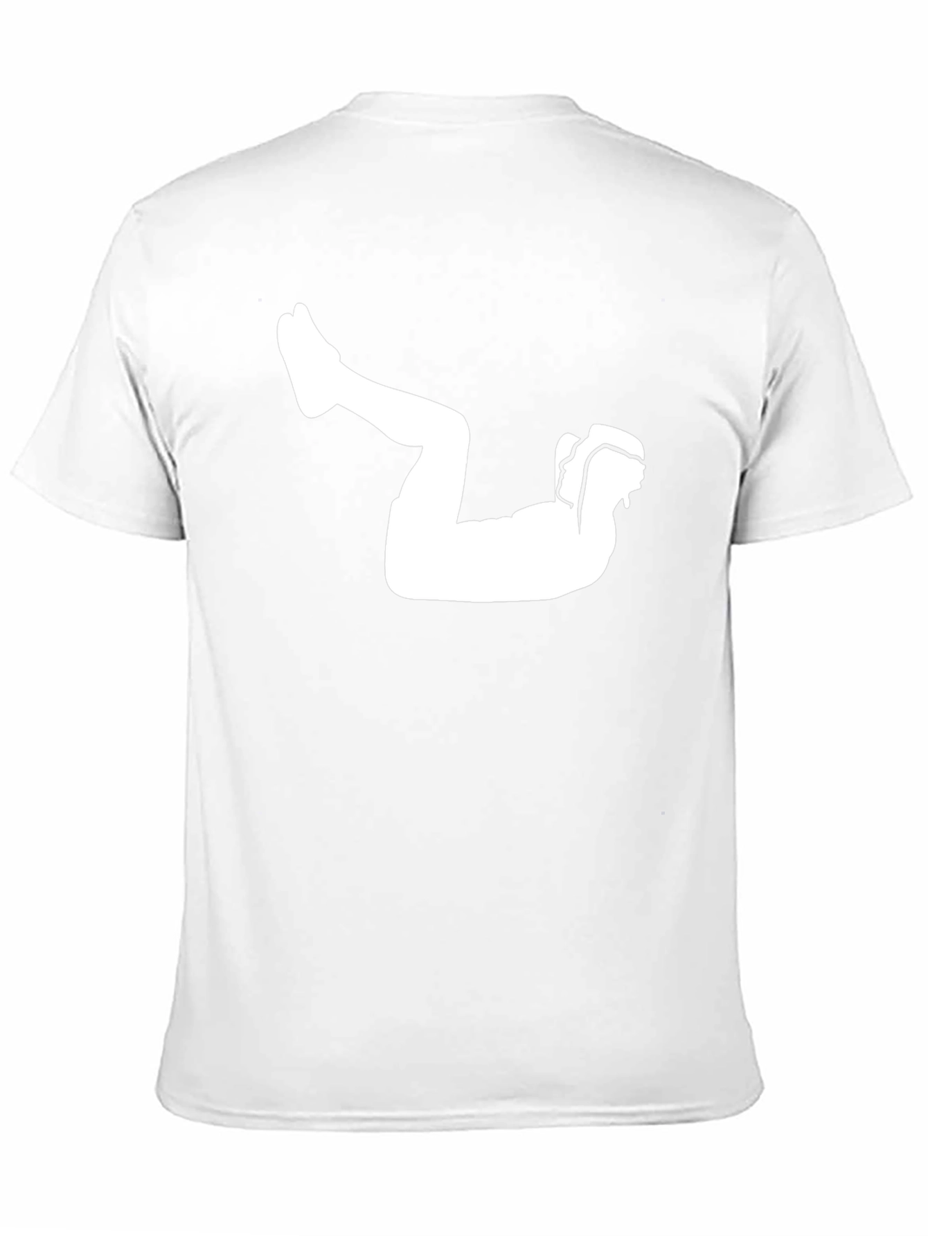 Black T-Shirt with Silhouette Exercise Graphic