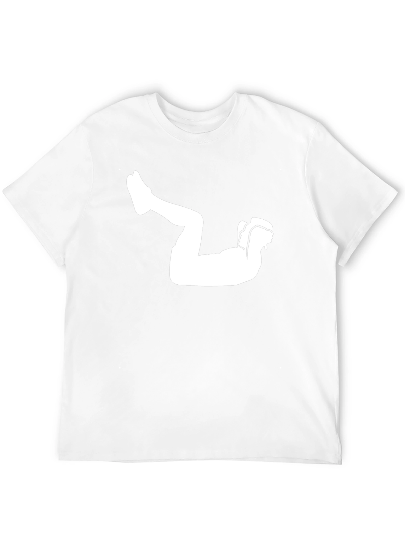 Black T-Shirt with Silhouette Exercise Graphic