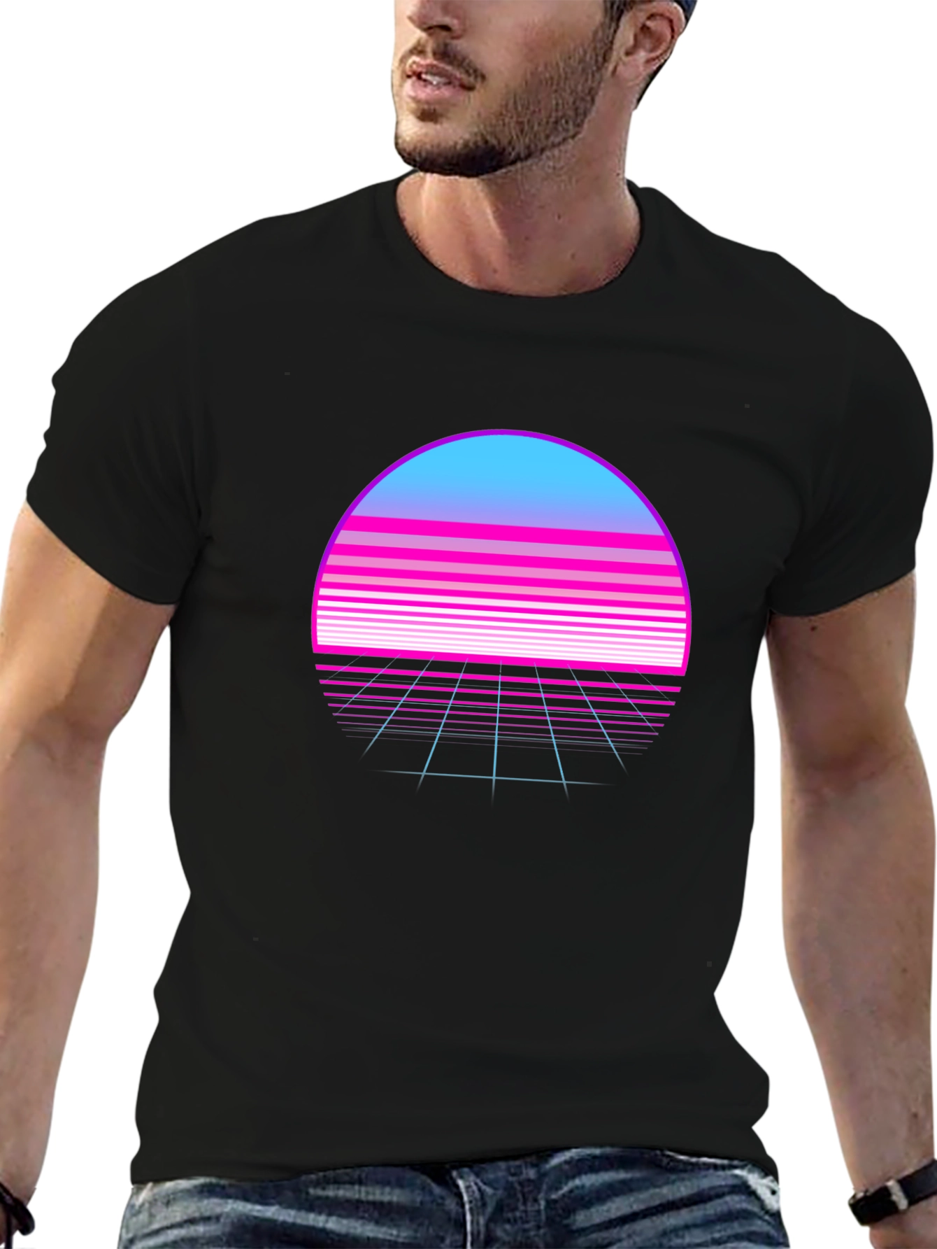 Retro Wave Sunset T-Shirt - Synthwave Style