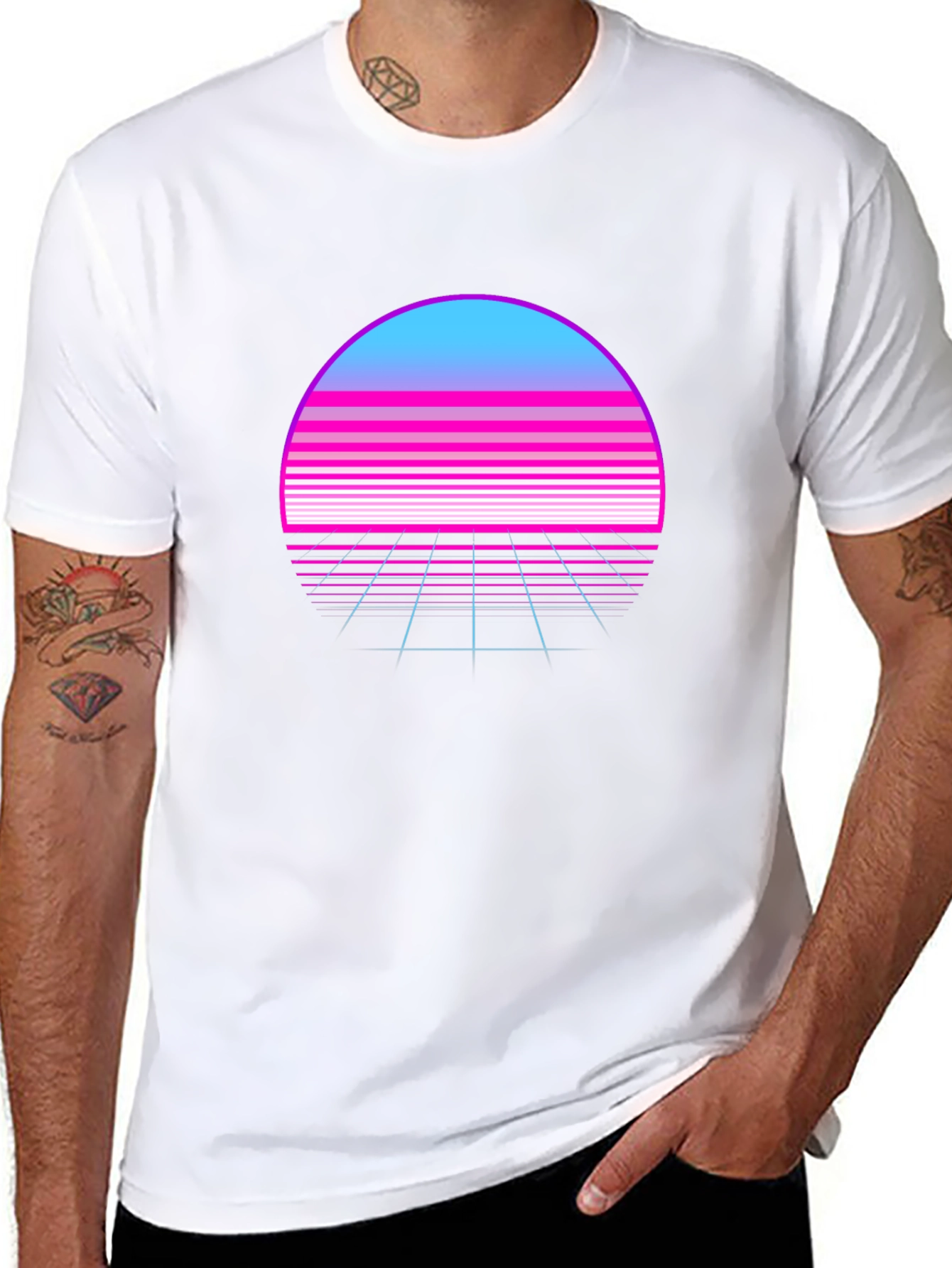 Retro Wave Sunset T-Shirt - Synthwave Style