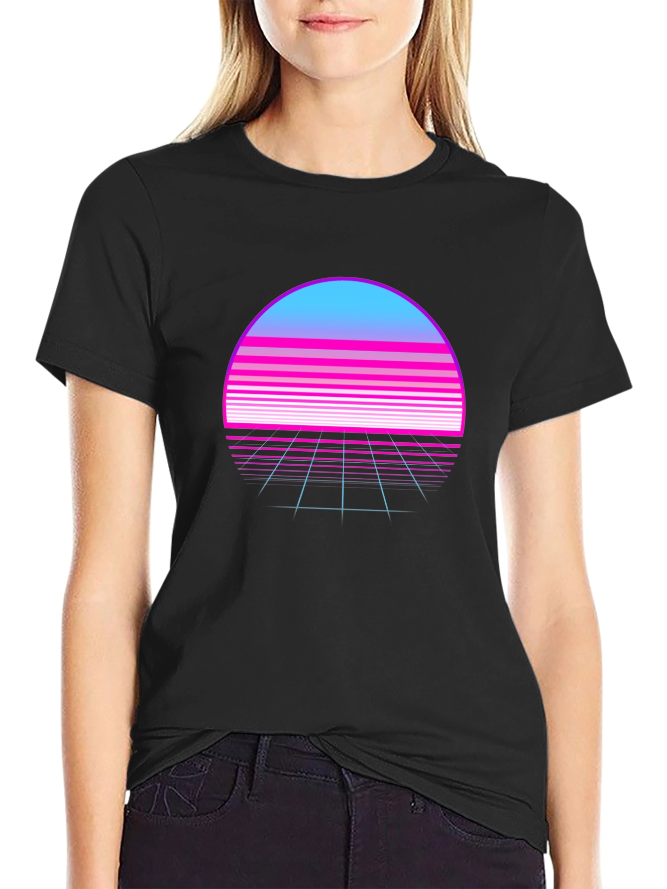 Retro Wave Sunset T-Shirt - Synthwave Style