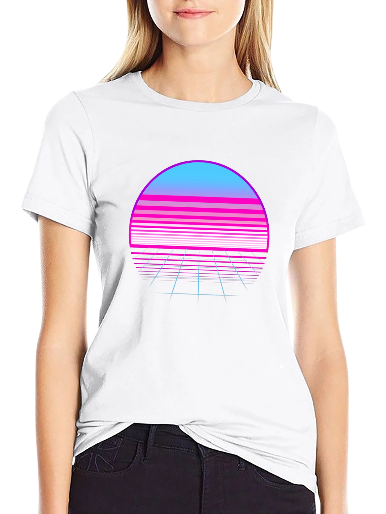 Retro Wave Sunset T-Shirt - Synthwave Style