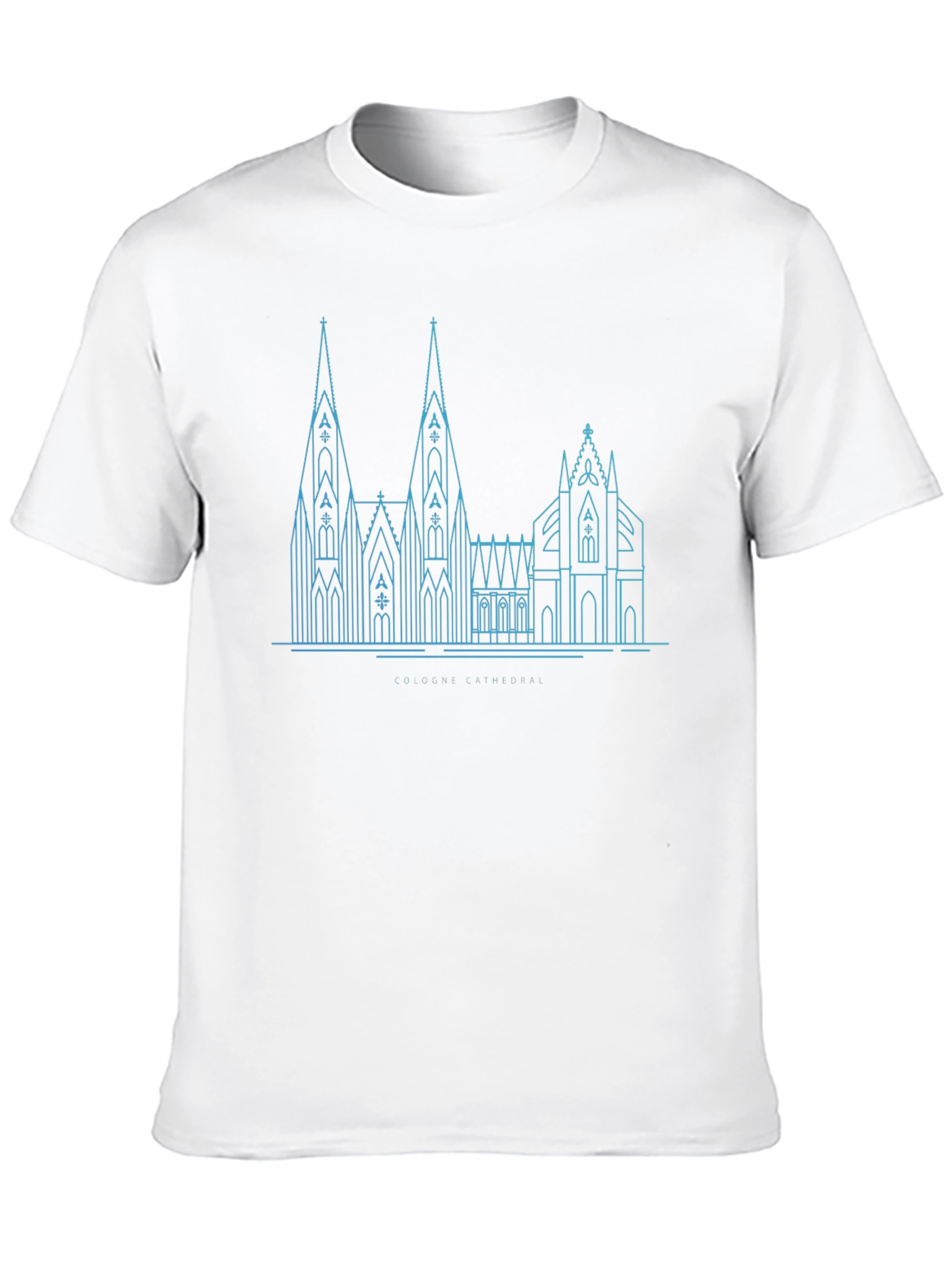 Cologne Cathedral Line Art Black T-Shirt