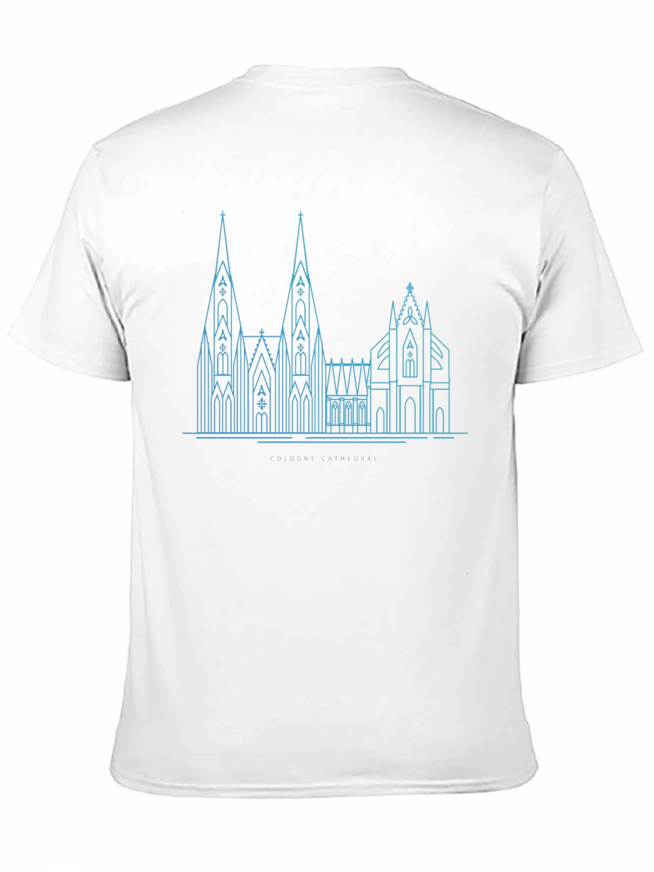 Cologne Cathedral Line Art Black T-Shirt