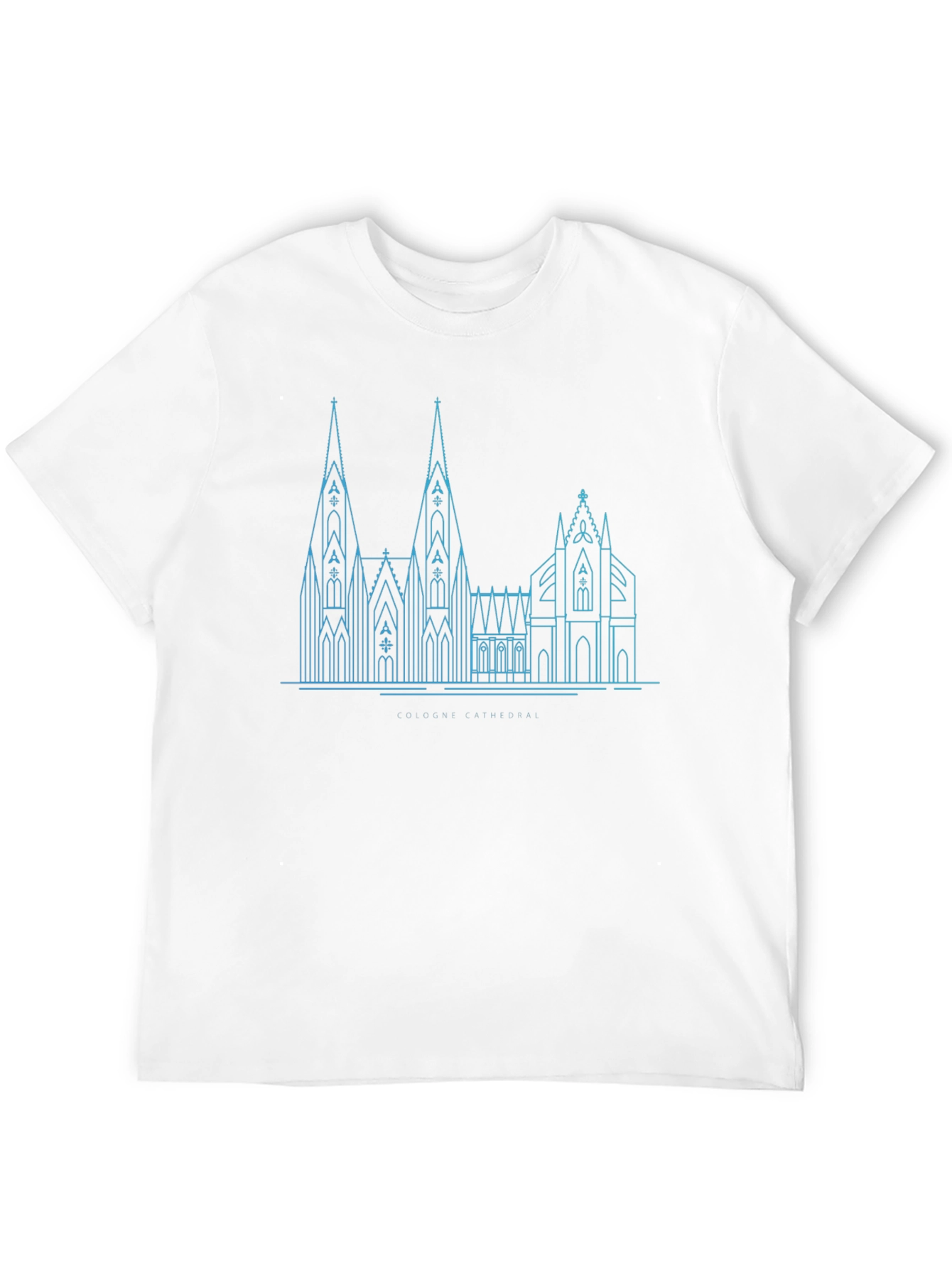 Cologne Cathedral Line Art Black T-Shirt