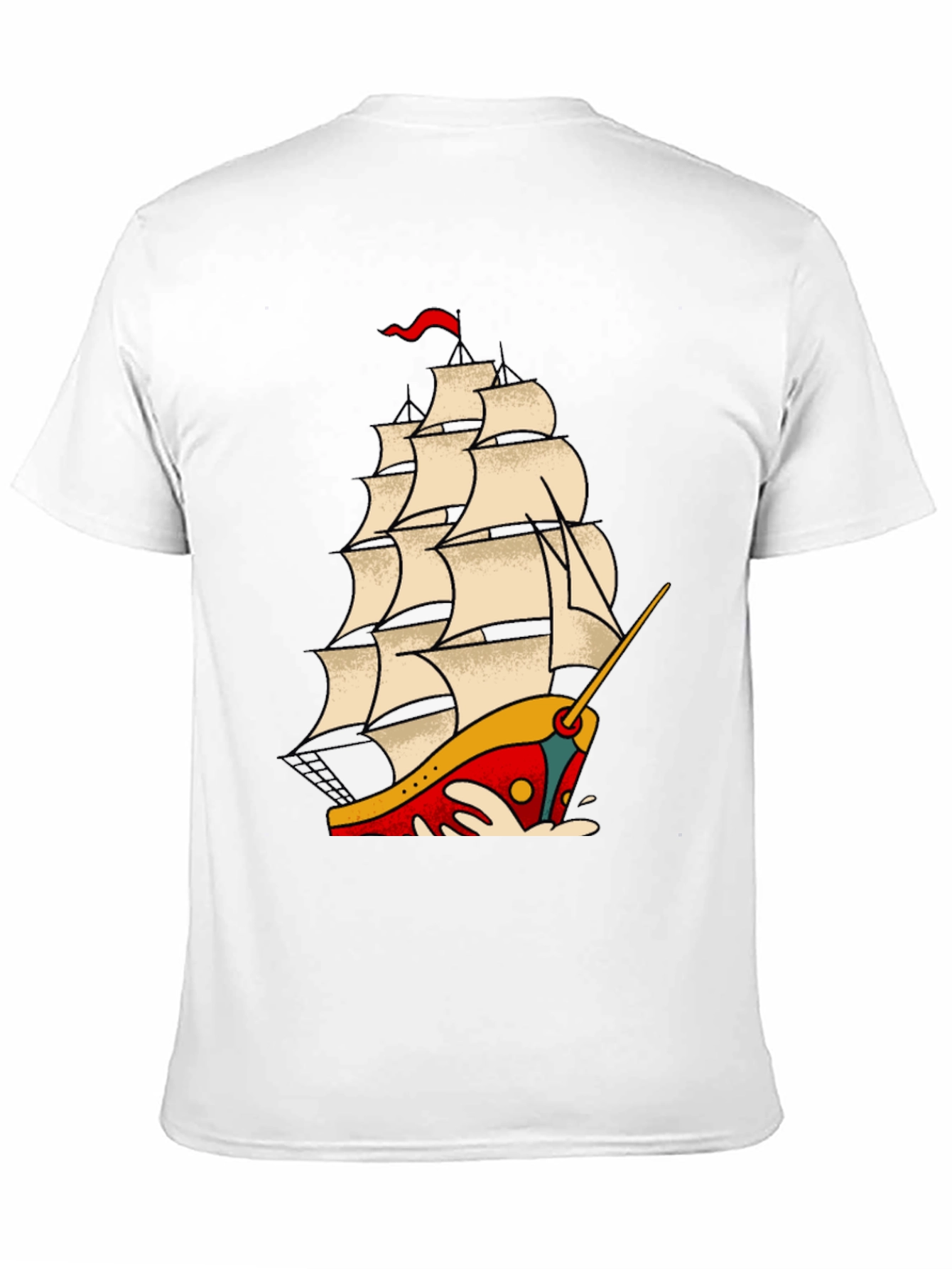Nautical Sailboat Graphic Tee - Classic Tattoo Style T-Shirt