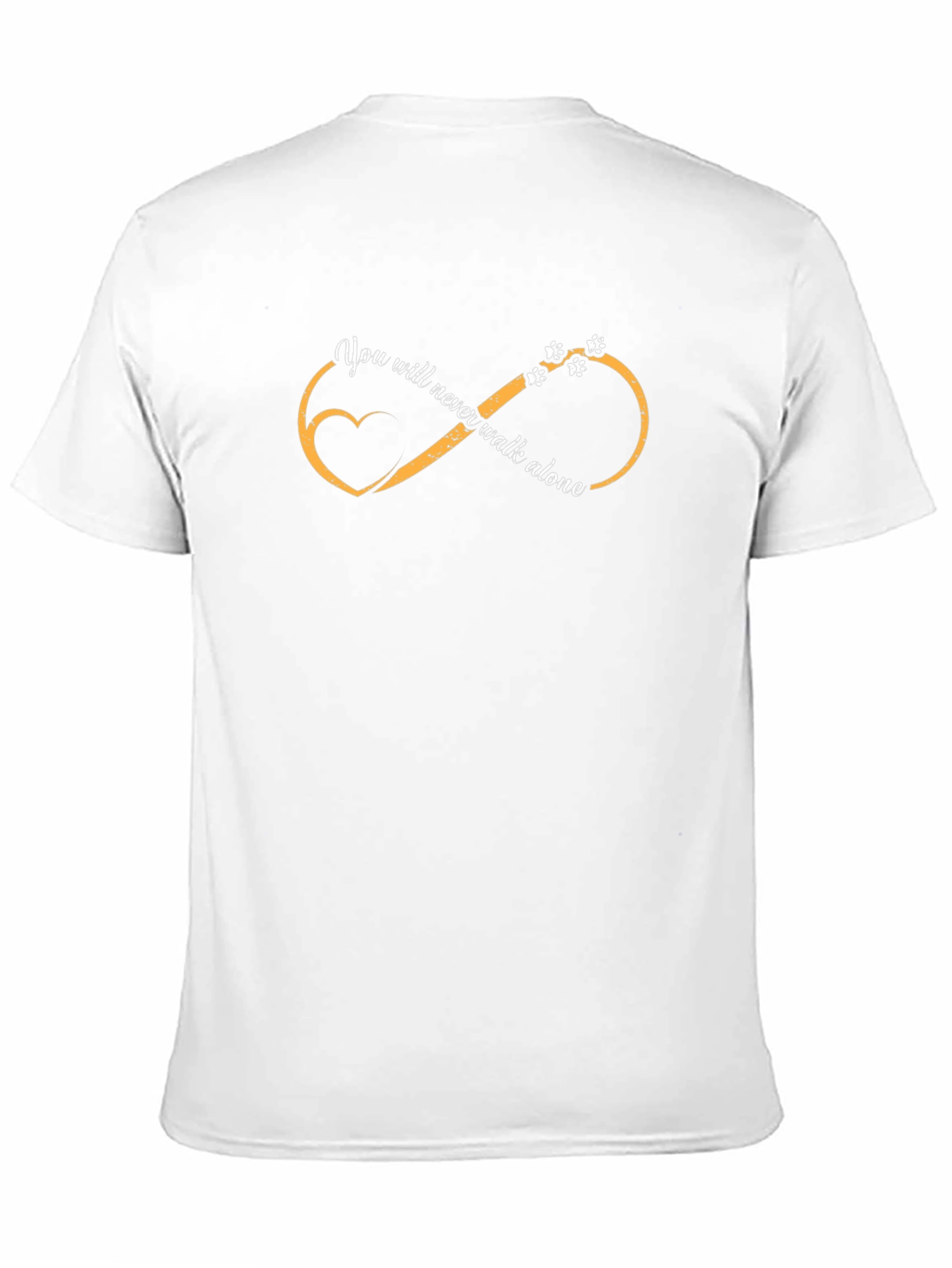 Never Walk Alone Infinity Dog Paw Print T-Shirt