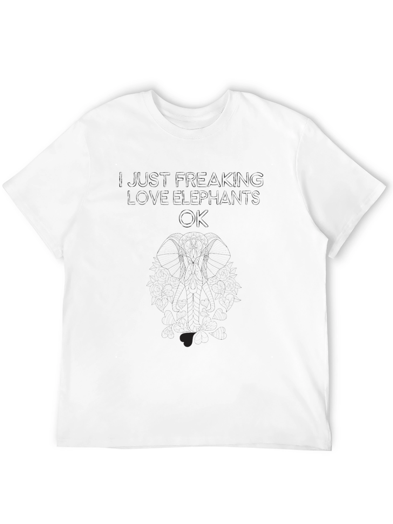 Elephant Lover Black Tee - Soft Comfort