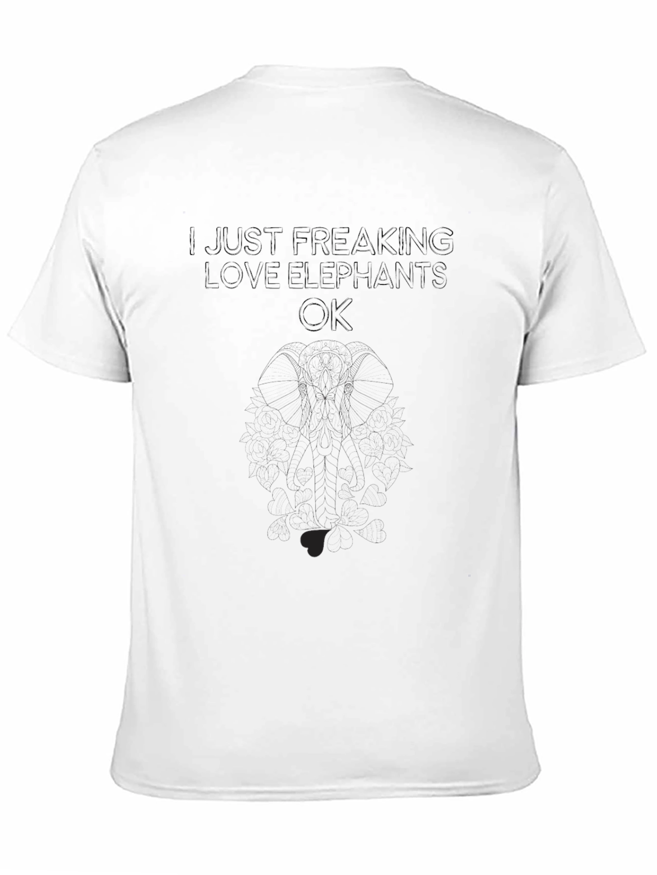 Elephant Lover Black Tee - Soft Comfort