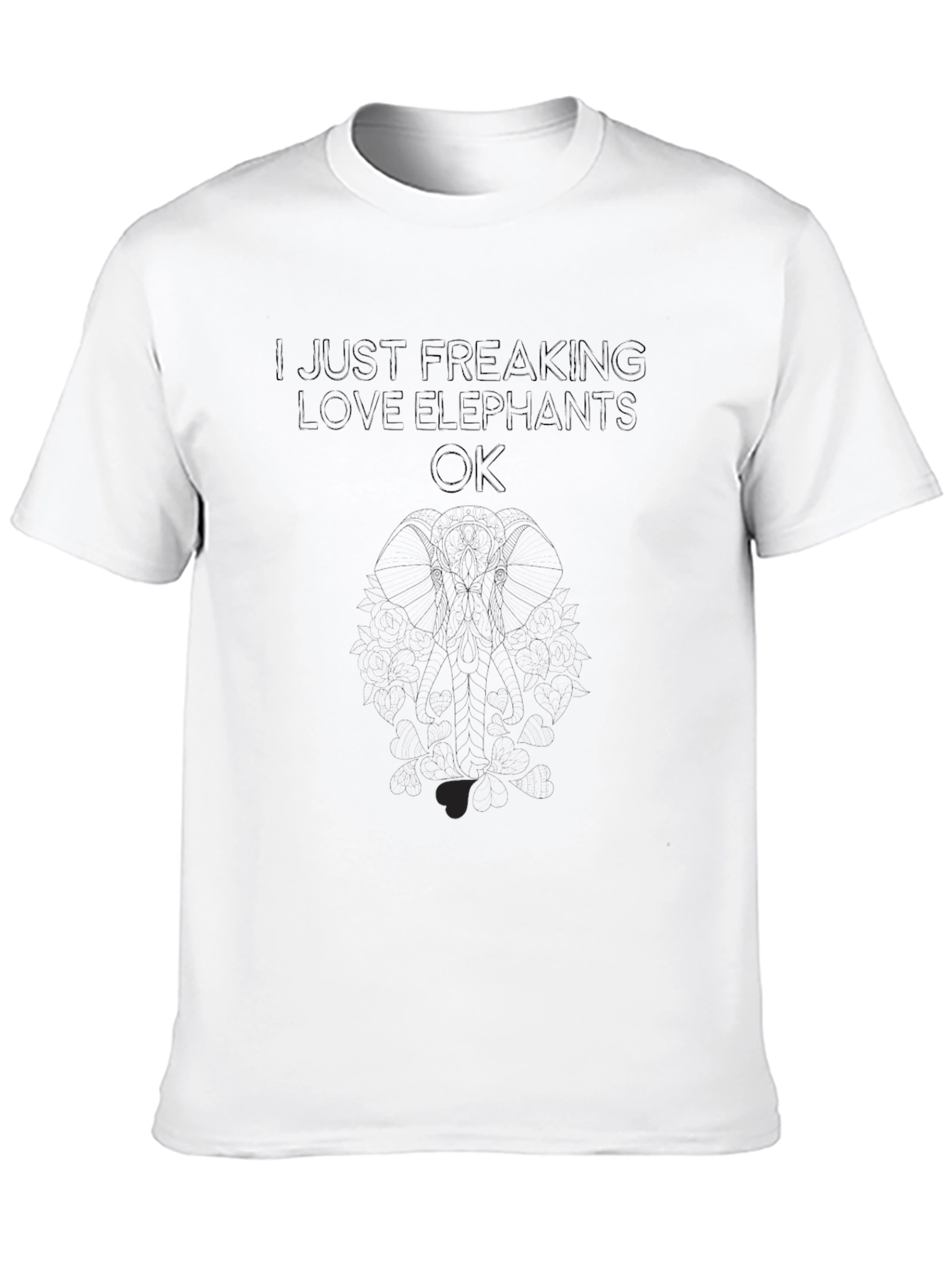 Elephant Lover Black Tee - Soft Comfort