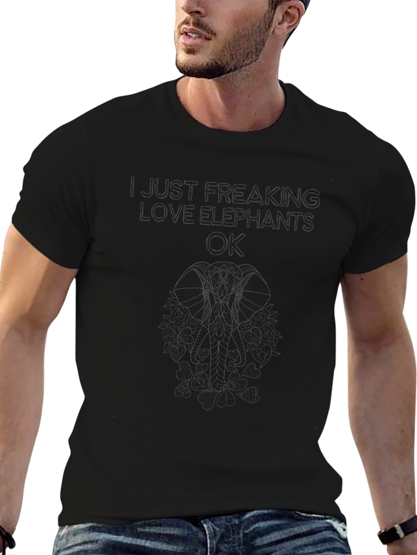 Elephant Lover Black Tee - Soft Comfort