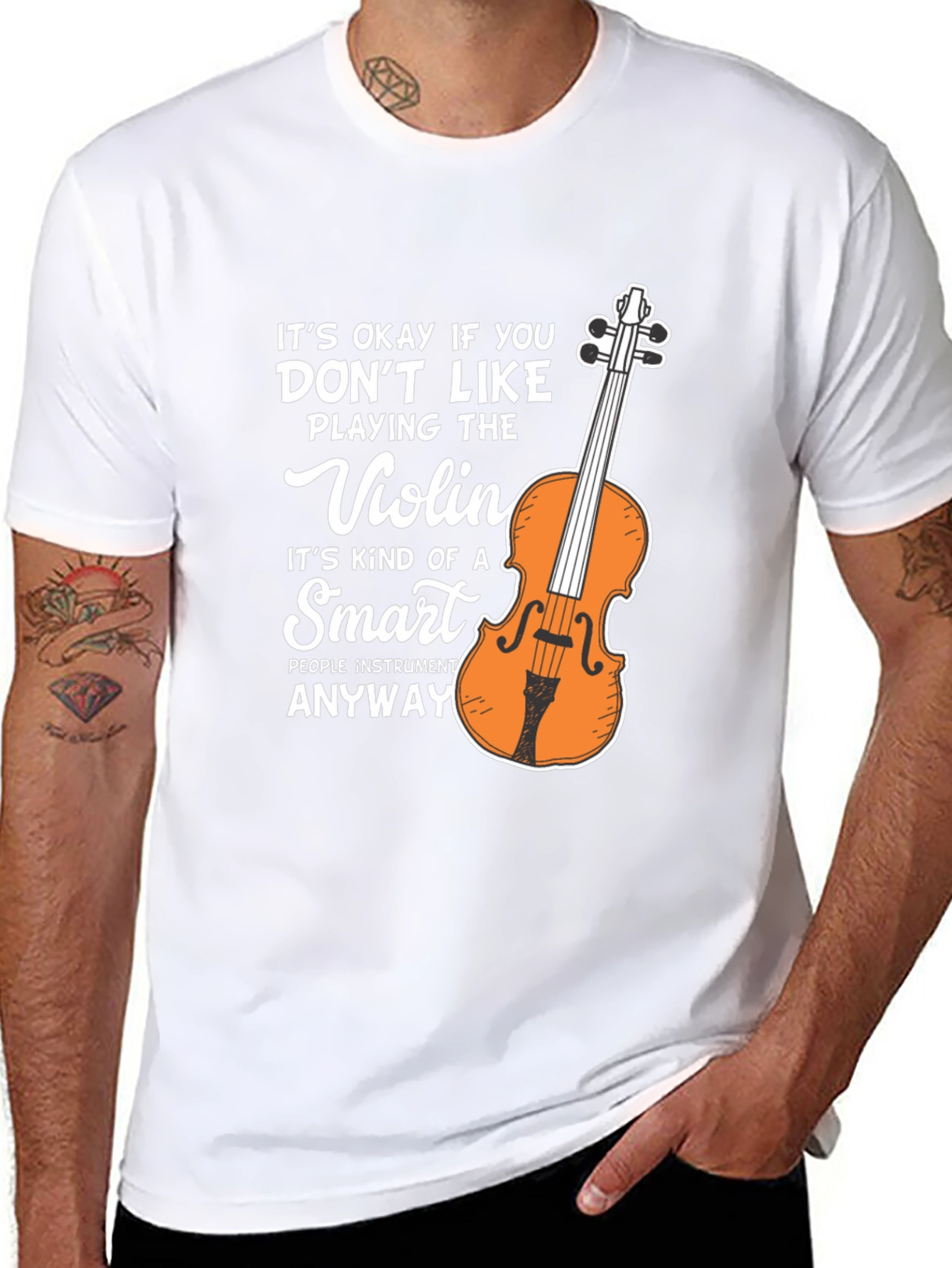 Funny Violin T-Shirt Smart People Instrument Musician Tee