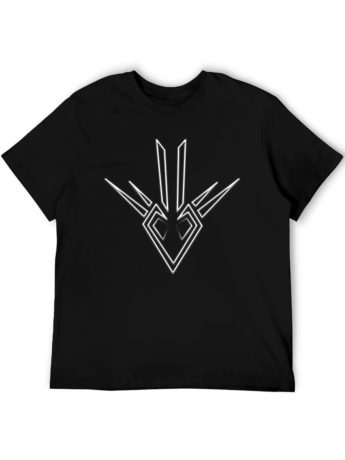 Geometric Graphic Print Black T-Shirt