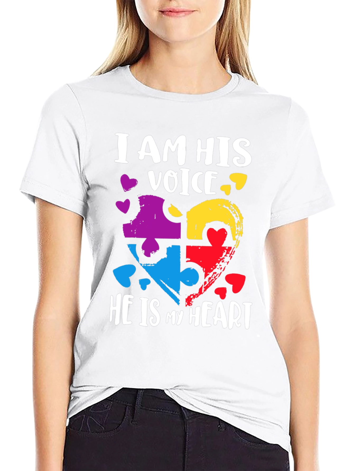 Autism Awareness Heart Puzzle T-Shirt
