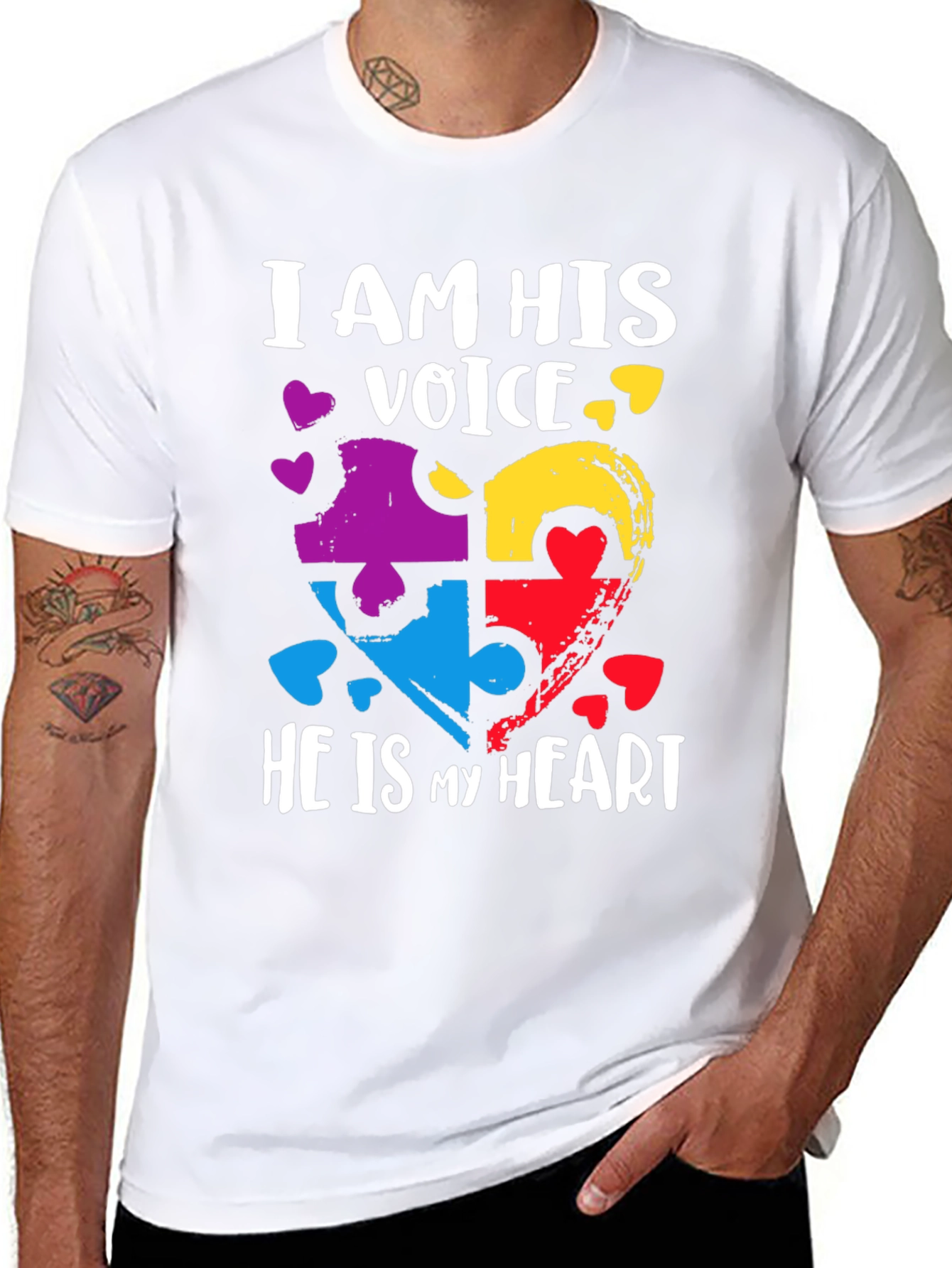 Autism Awareness Heart Puzzle T-Shirt