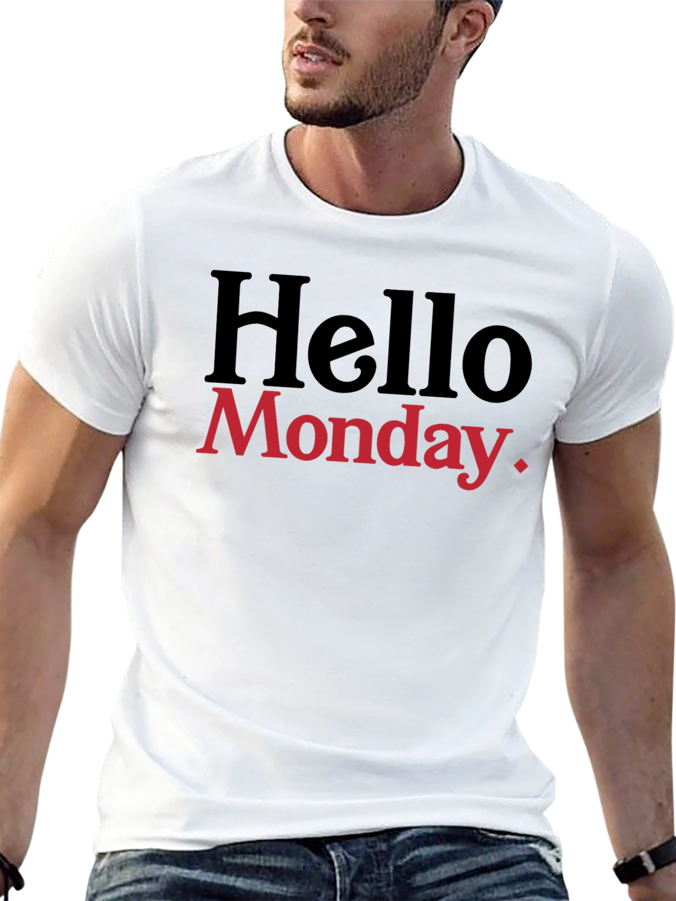 Hello Monday. Graphic T-Shirt - Black