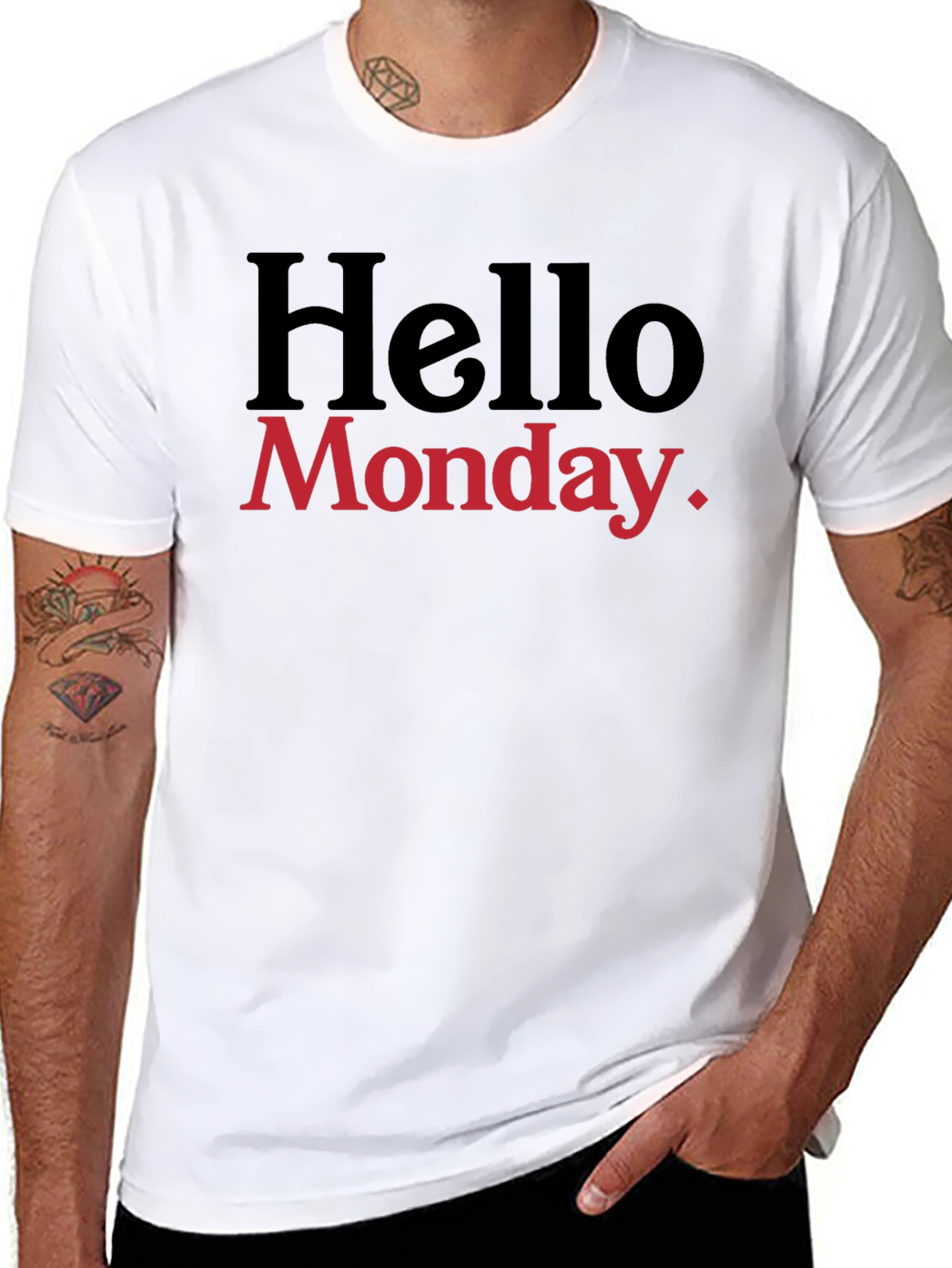 Hello Monday. Graphic T-Shirt - Black