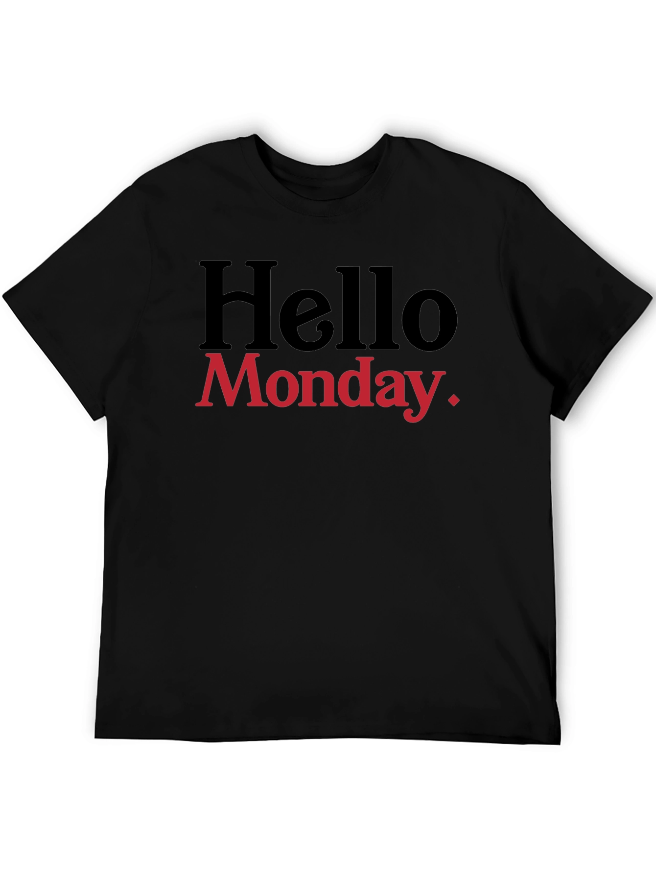 Hello Monday. Graphic T-Shirt - Black