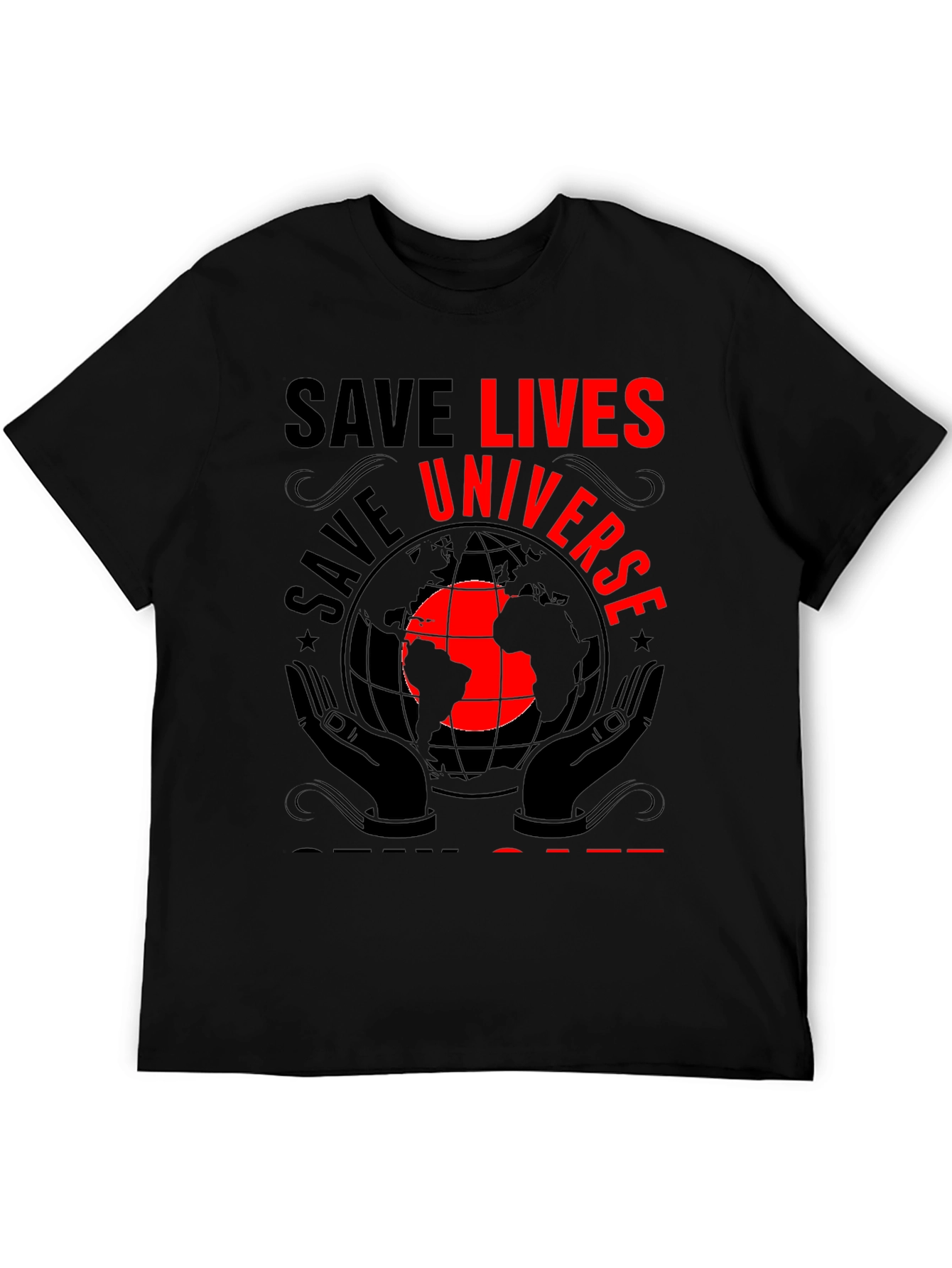 Save Lives Universe Black Graphic Tee