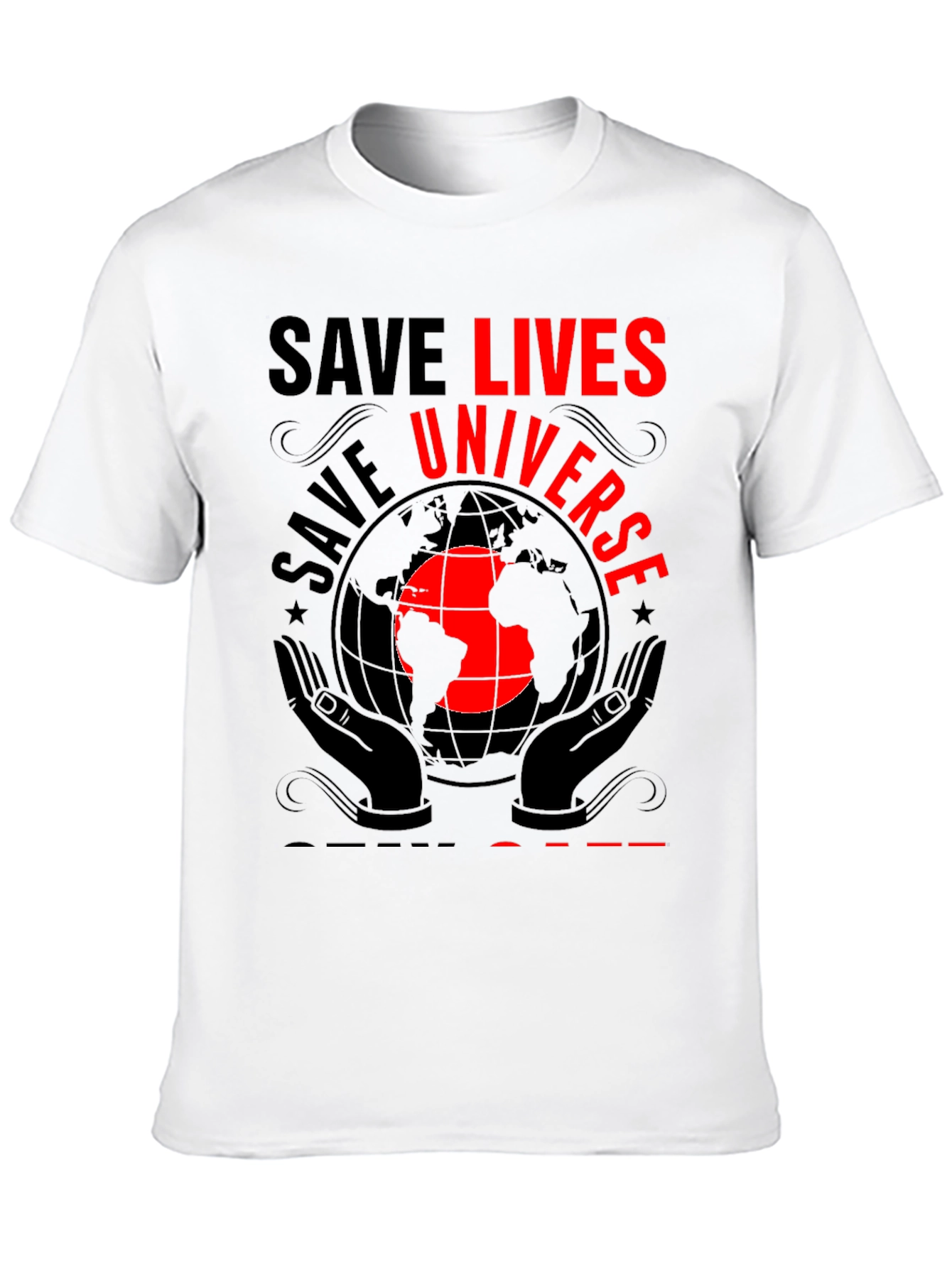 Save Lives Universe Black Graphic Tee