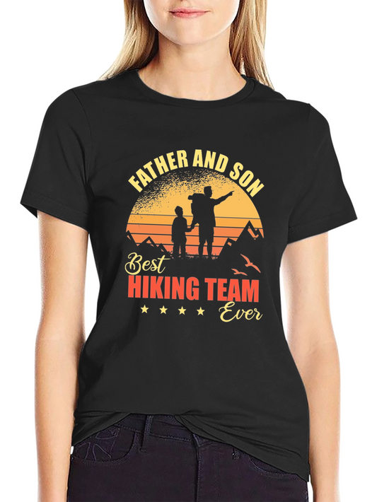 Father and Son Hiking Team T-Shirt