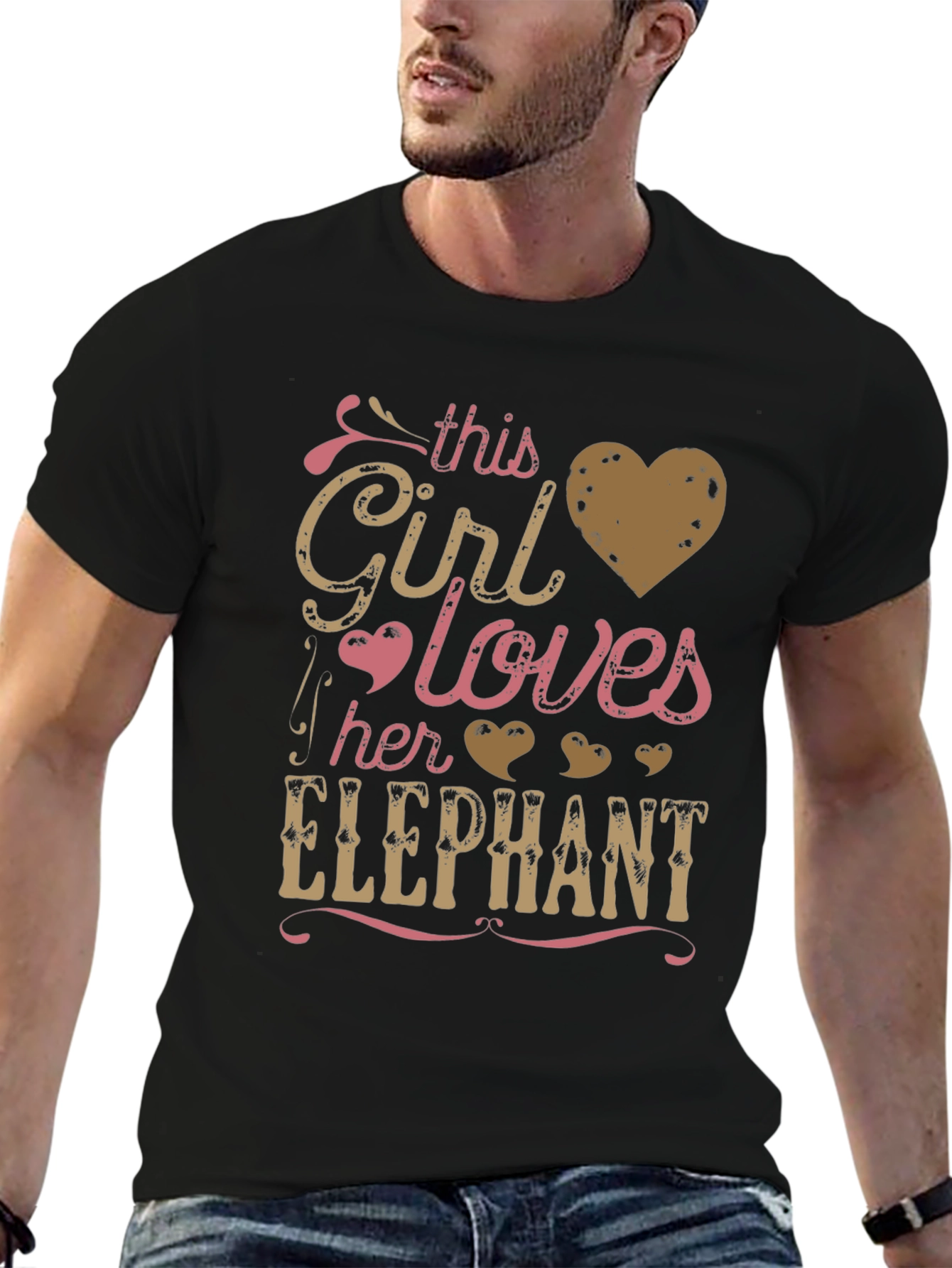 This Girl Loves Her Elephant Graphic T-Shirt