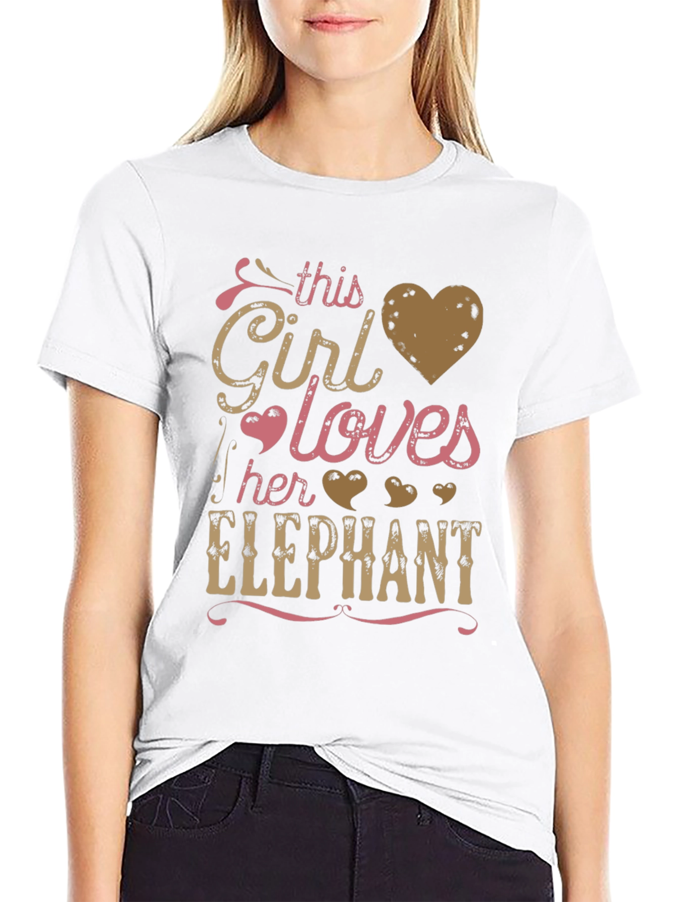 This Girl Loves Her Elephant Graphic T-Shirt