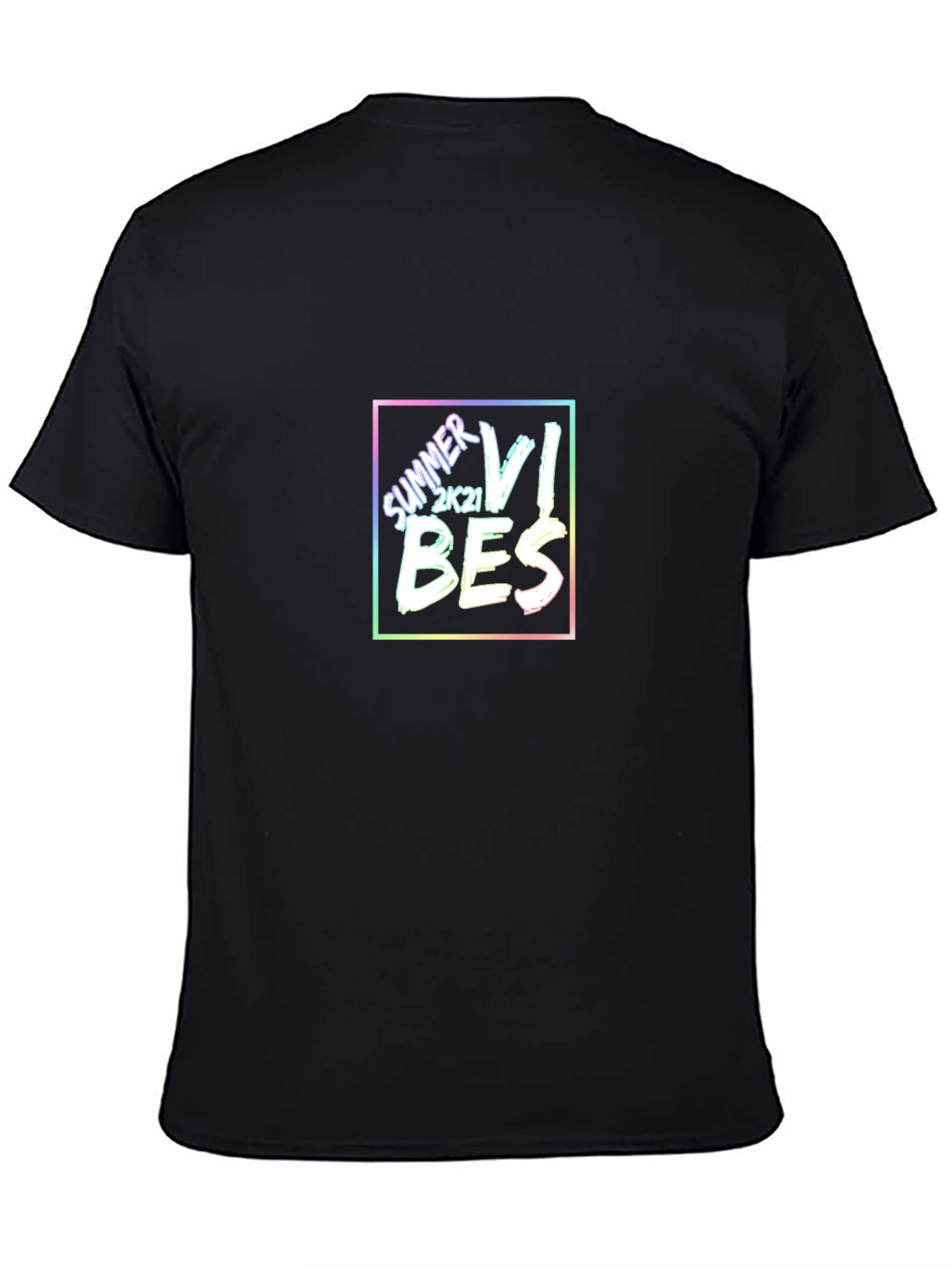 Summer Vibes 2k21 Graphic Tee - Trendy Black T-Shirt