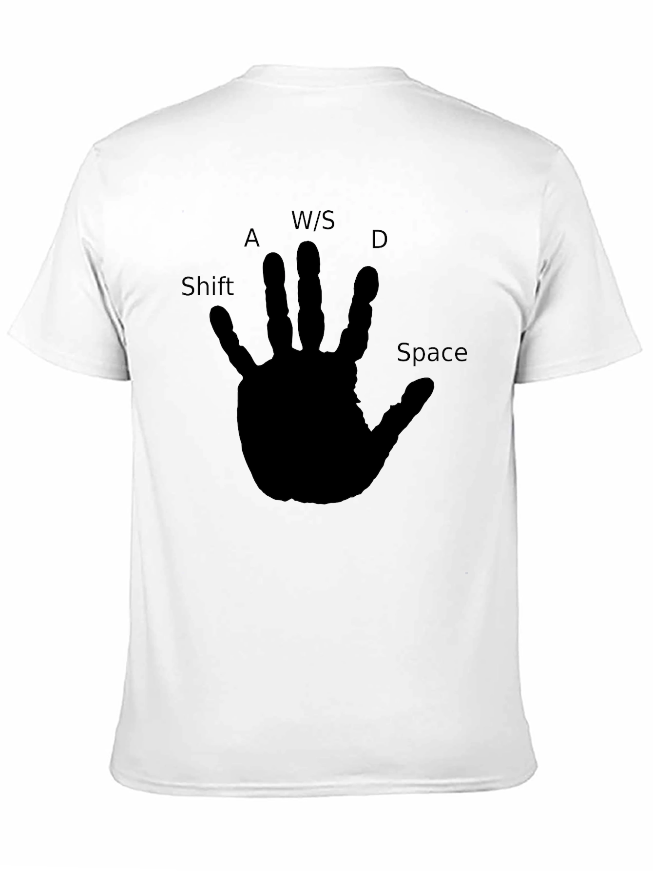 Gamer Hand Print T-Shirt - Black Cotton Tee