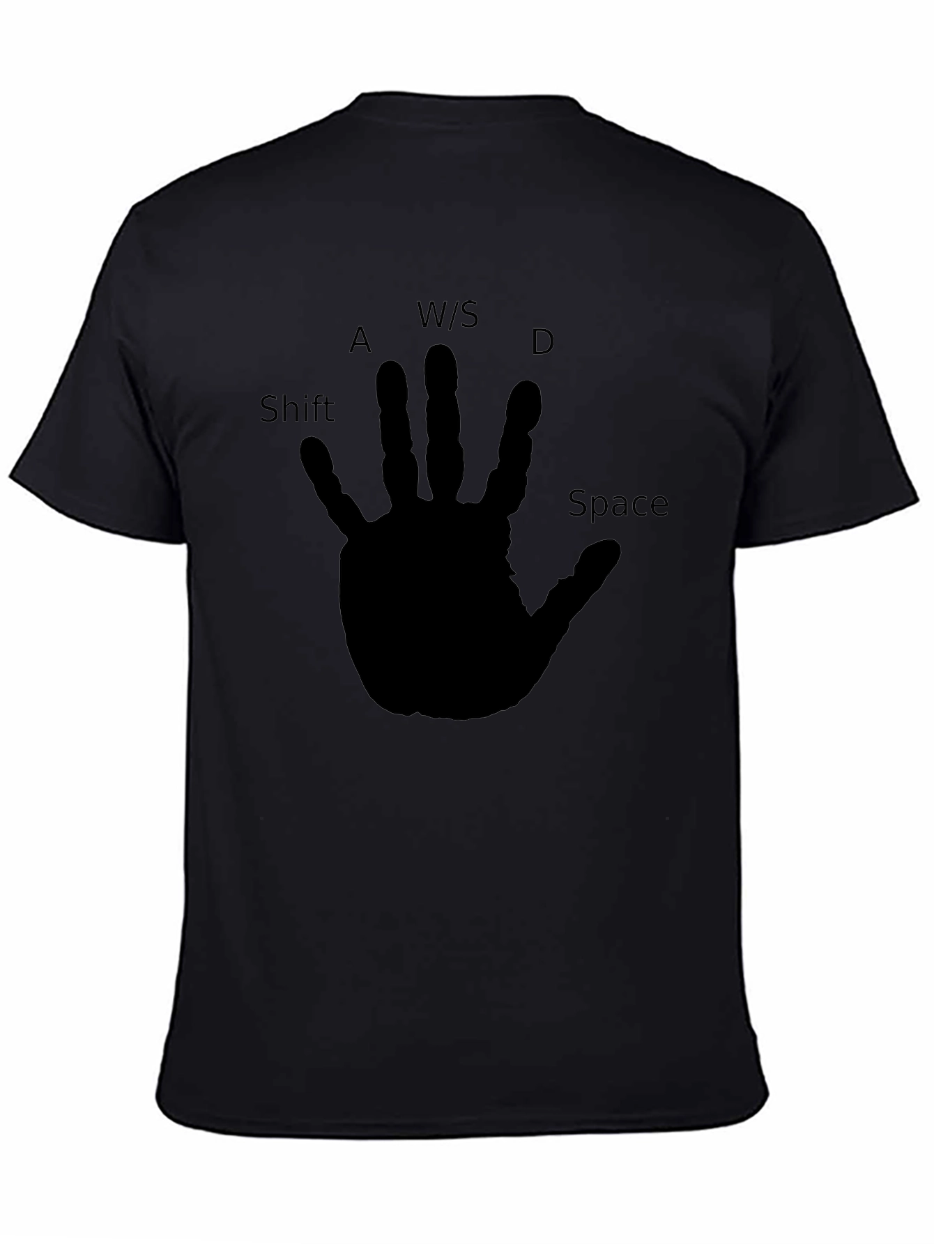 Gamer Hand Print T-Shirt - Black Cotton Tee